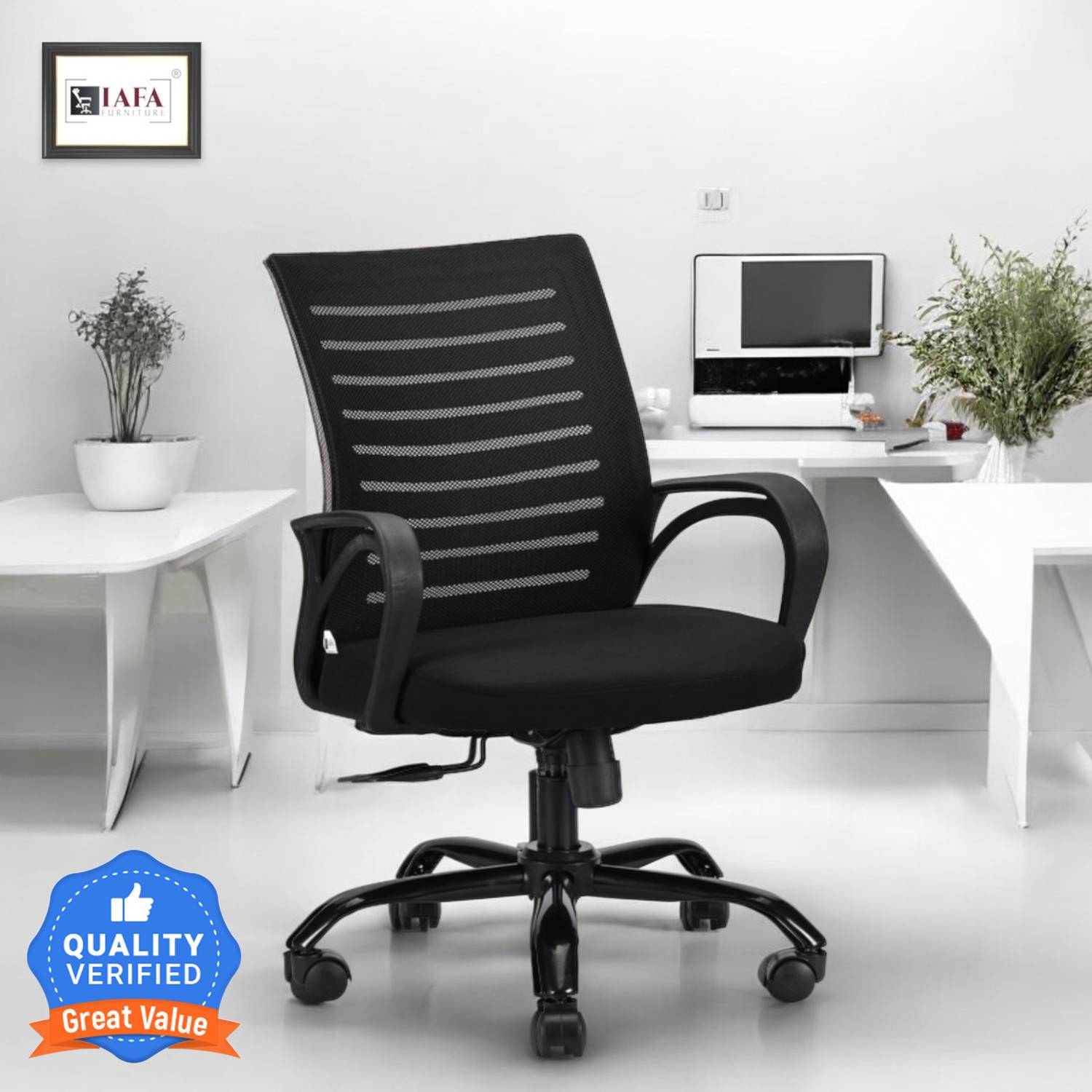 IAFA Diego Mid Back Ergonomic Office Chair - Image 1