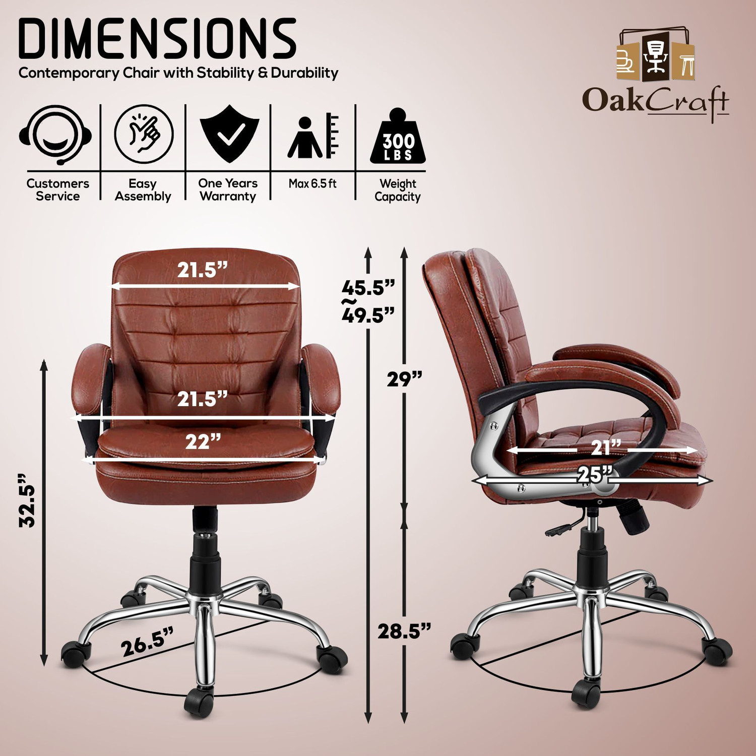Image of Oakcraft Leatherette Office Executive Chair