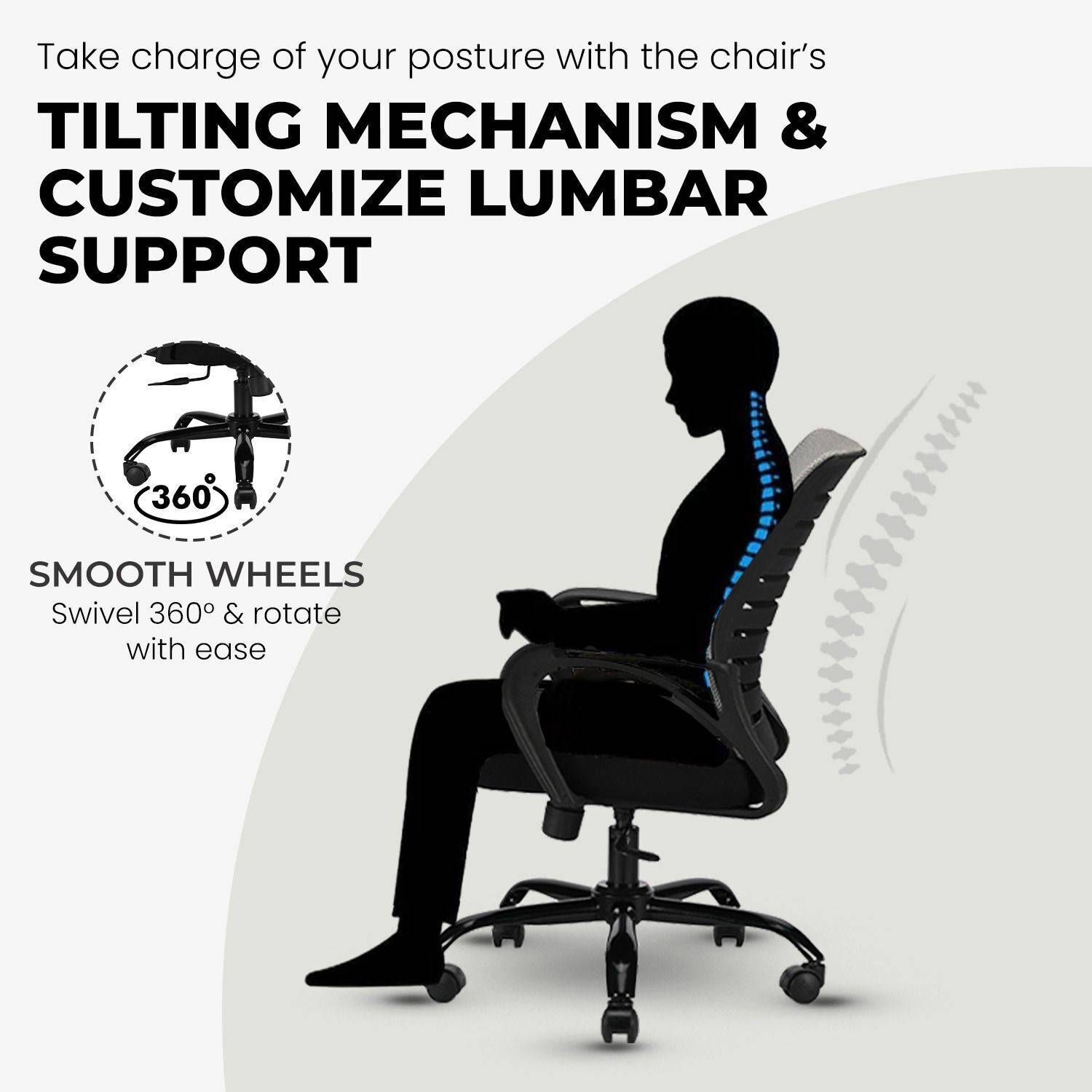 IAFA Diego Mid Back Ergonomic Office Chair - Image 5