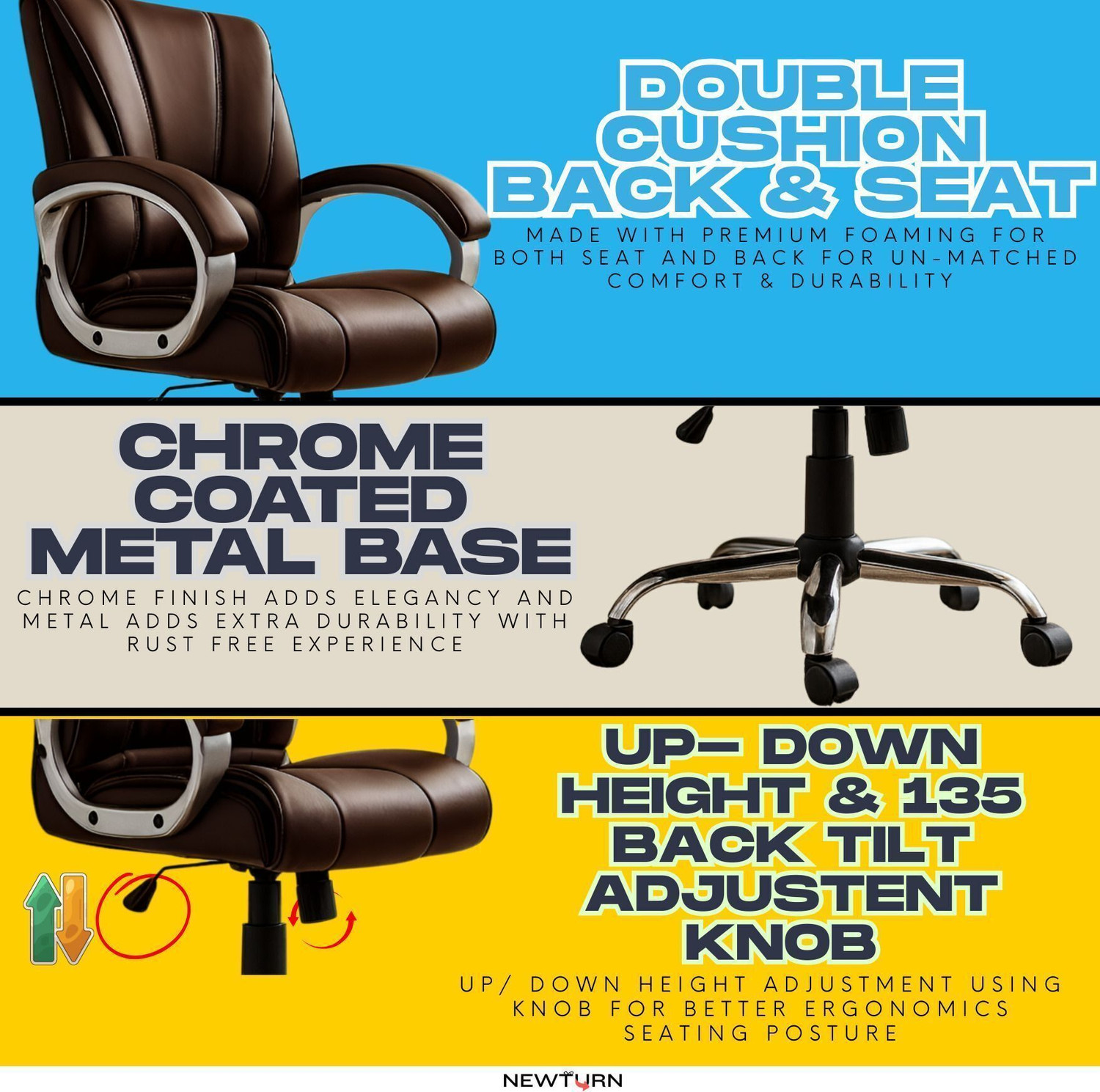 Image of zidle Aplha revolving chair Leatherette Office Adjustable Arm Chair