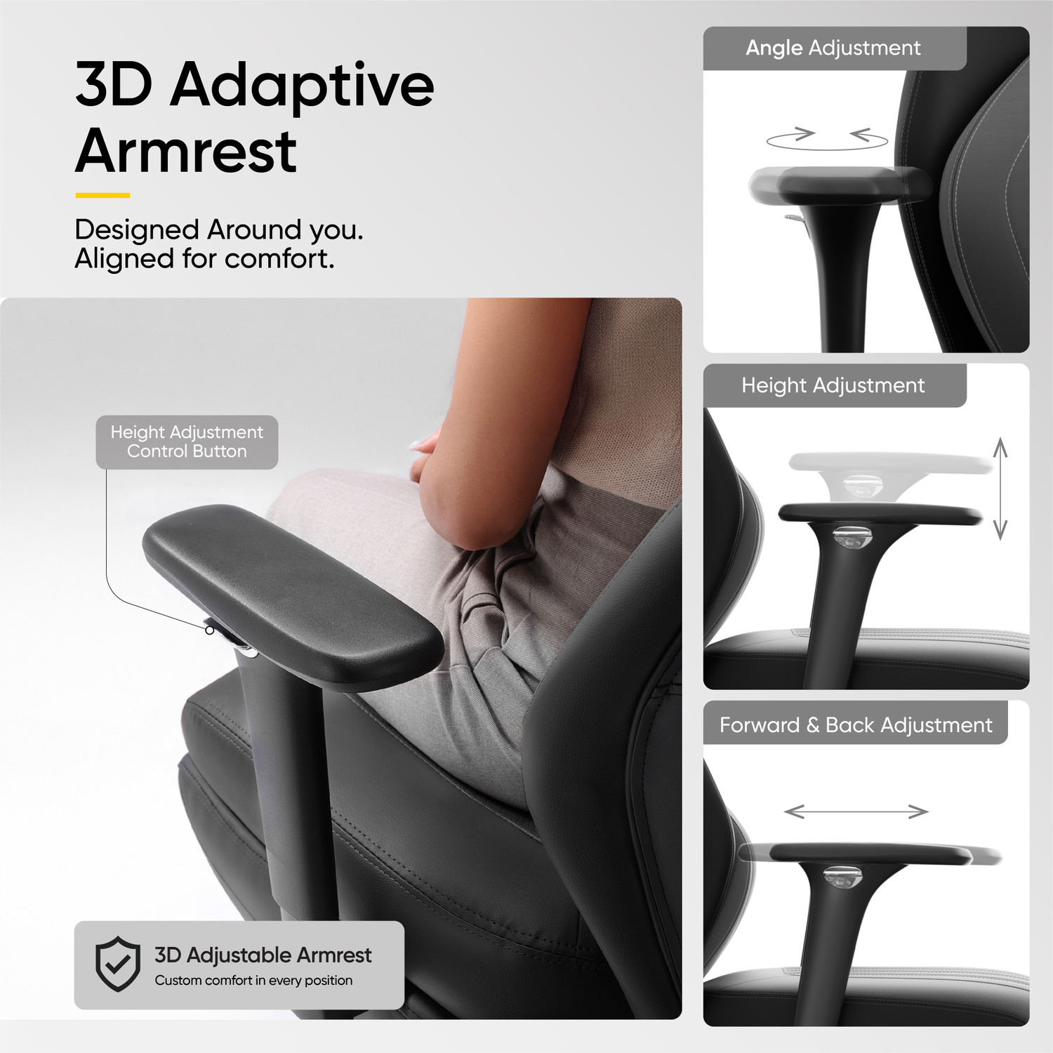 Image of Frido Premium ErgoLuxe Executive Office Chair | Lumbar Support | 3D Adjustable Armrest Leather Office Executive Chair