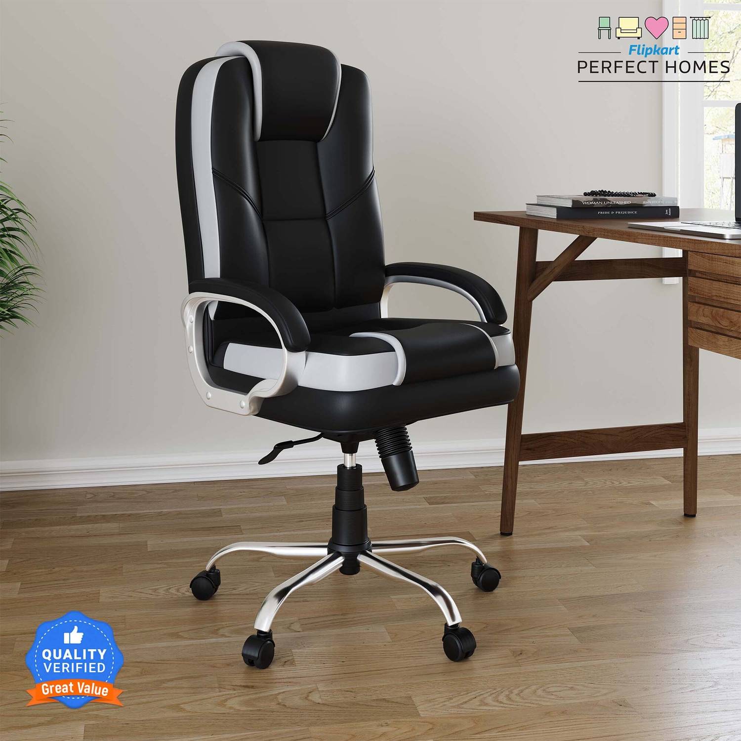 Flipkart Perfect Homes Opulon High Back Leatherette Chair - Image 1