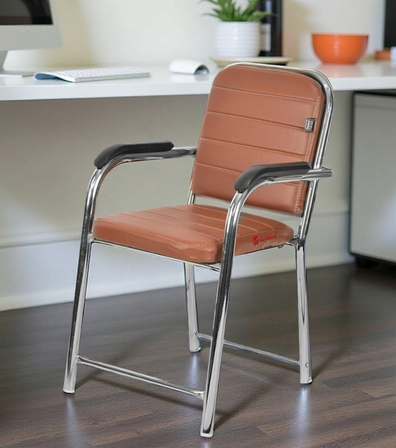 Image of OFFICE SEATING Office Visitor Chair Comfortable Study Computer Home Chair Visitor Leatherette Office Arm Chair