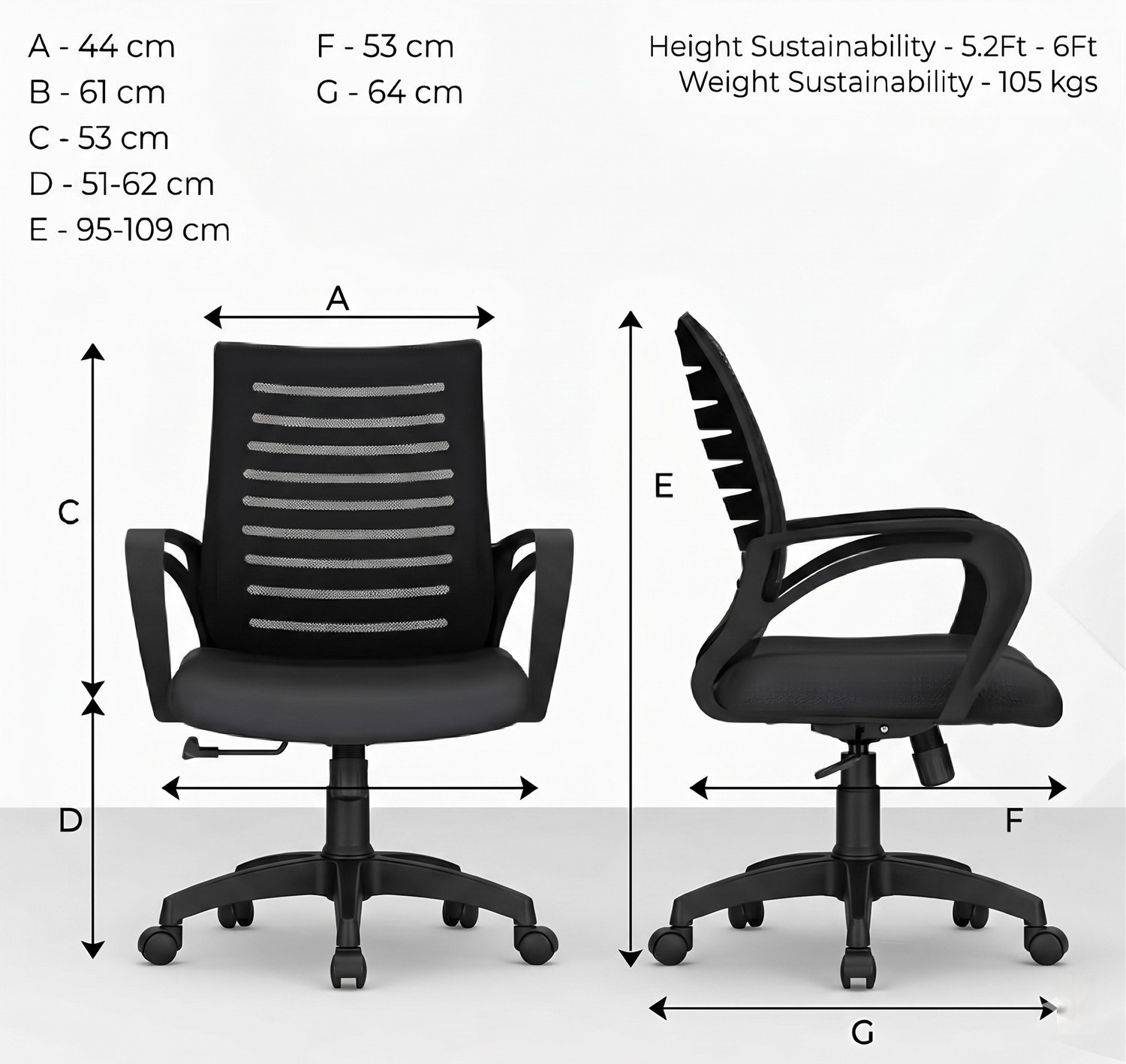 Image of MAESTRO The Rolling Ergonomic Comfort Chairs for Office Use: The Medium Back Chair Fabric Office Conference Chair