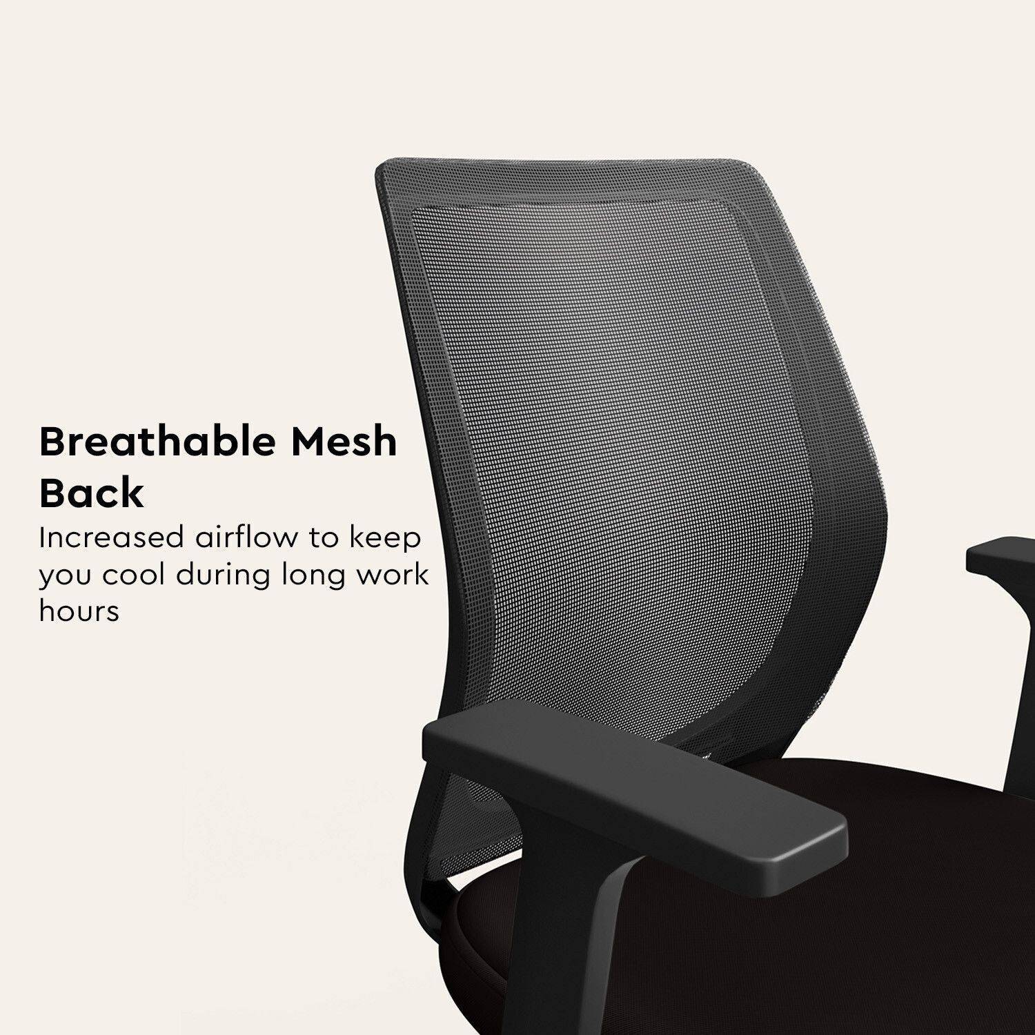 Interio by Godrej Curv Wide Back Fabric Office Arm Chair Black - Image 5