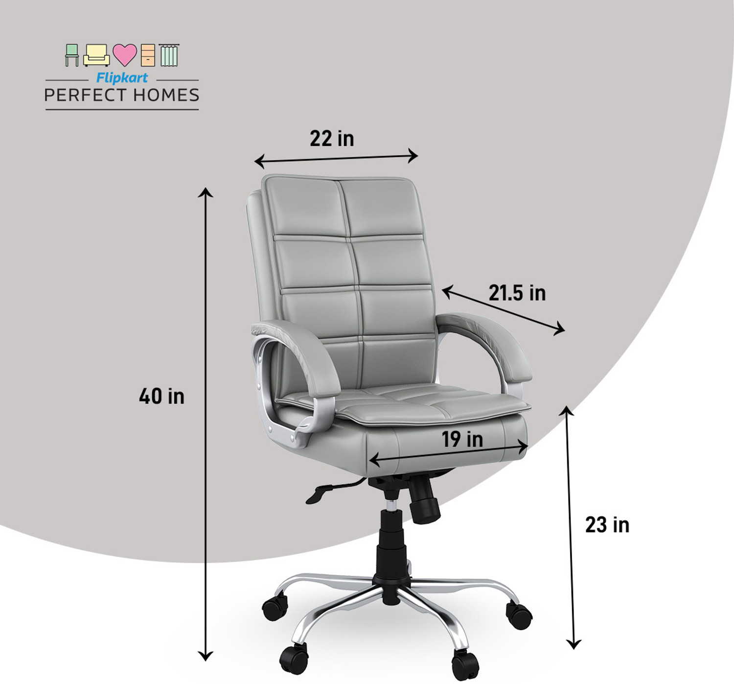 Image of Flipkart Perfect Homes LEO Leatherette Office Executive Chair