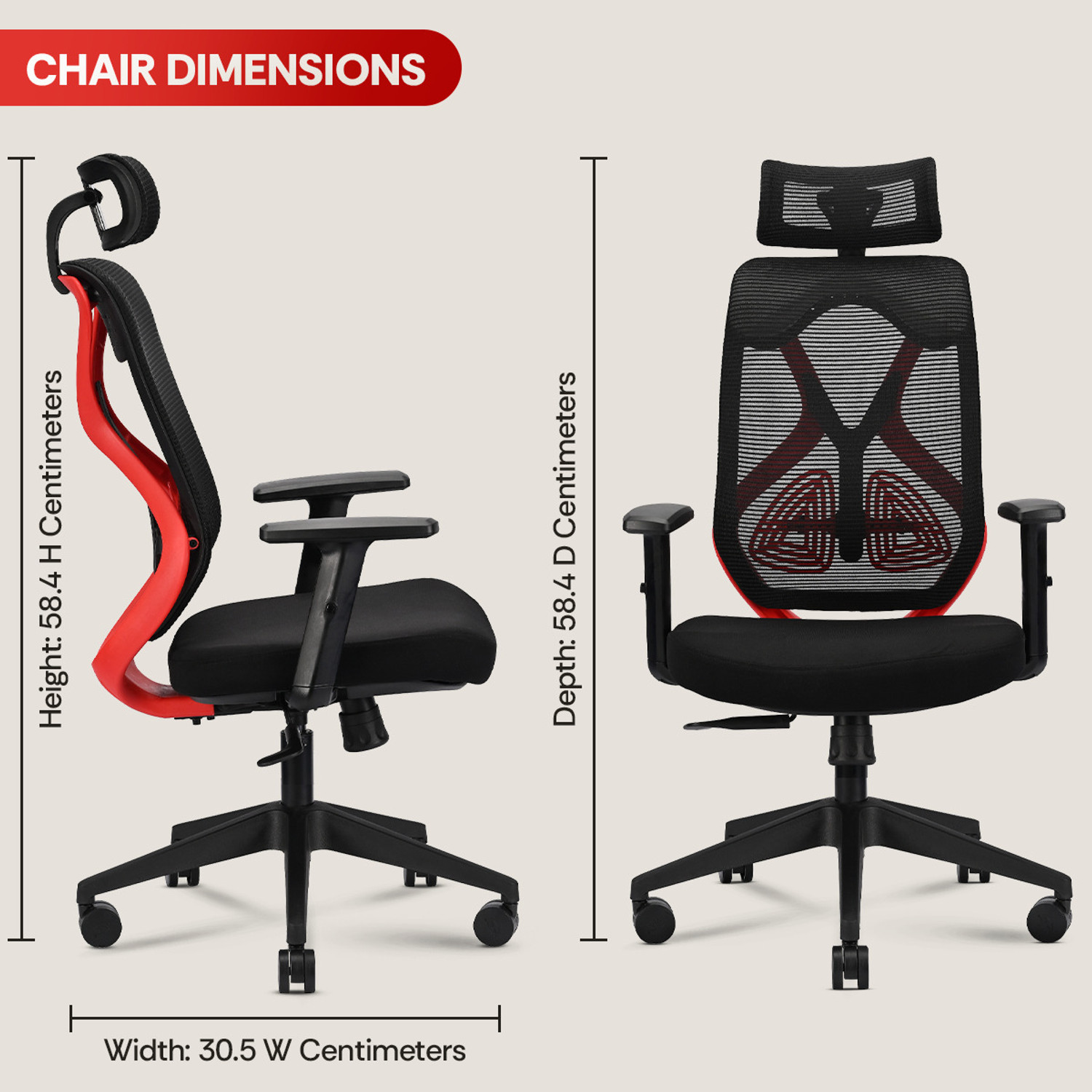 Image of IAFA Ergolux High Back Ergonomic Office Chair with Heavy Duty Metal Base Mesh Office Adjustable Arm Chair