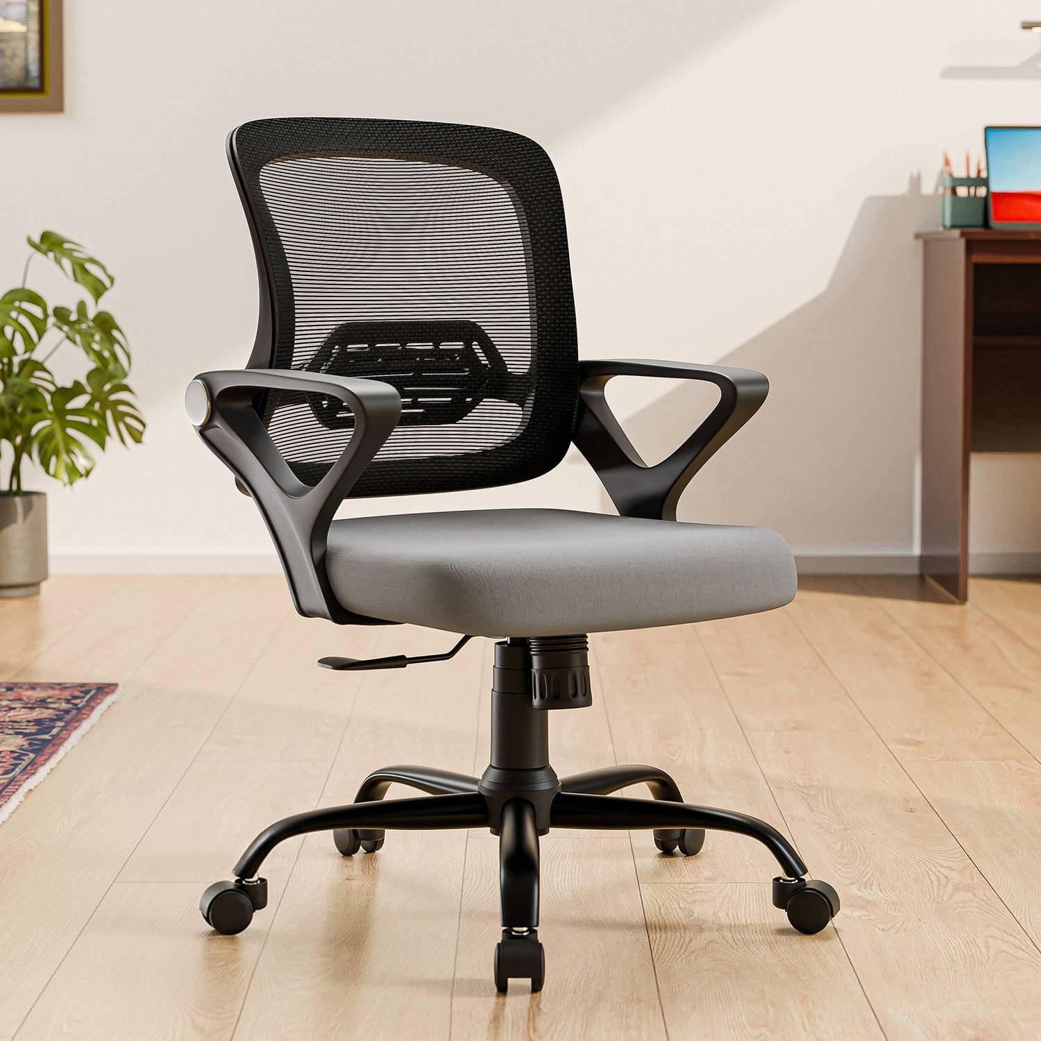 GREEN SOUL Pebble Mid Back Ergonomic|Home, Office, WFH|Moulded Foam|Extra Comfort Mesh Office Adjustable Arm Chair
