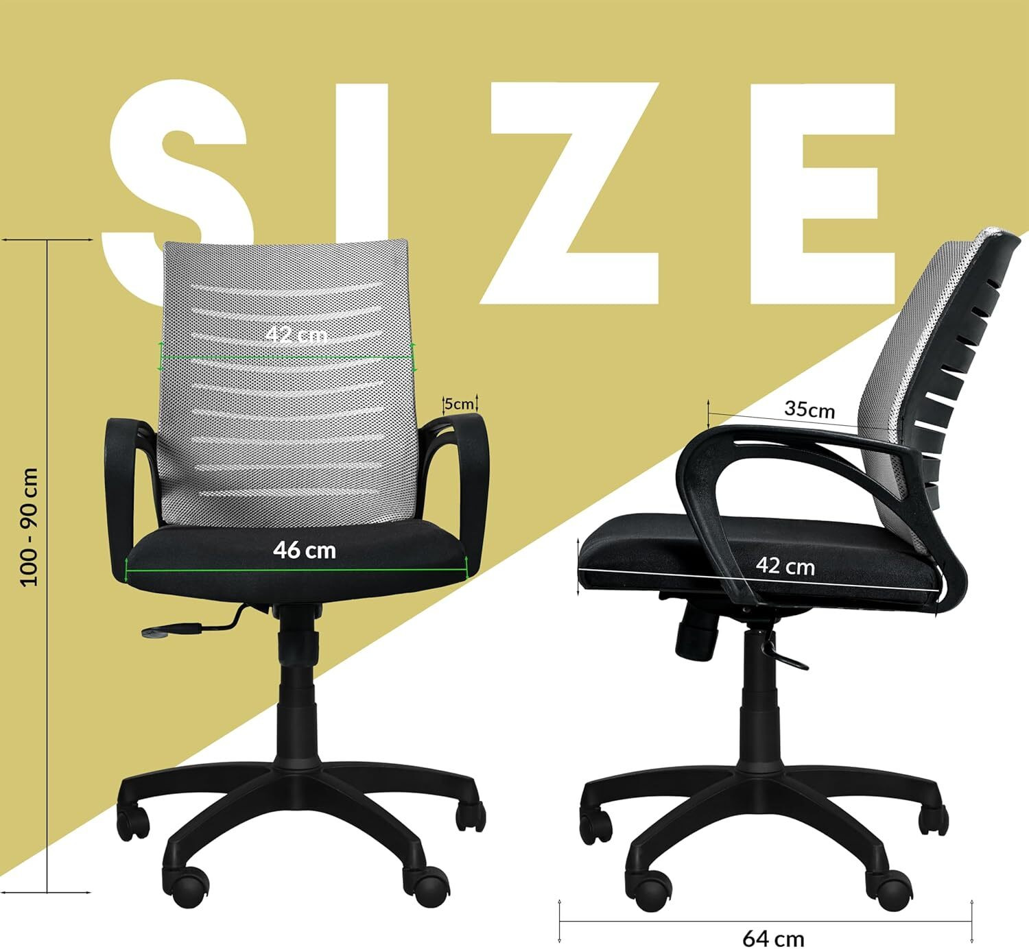 Image of MAESTRO The Rolling Ergonomic Comfort Chairs for Office Use: The Medium Back Fabric Office Conference Chair