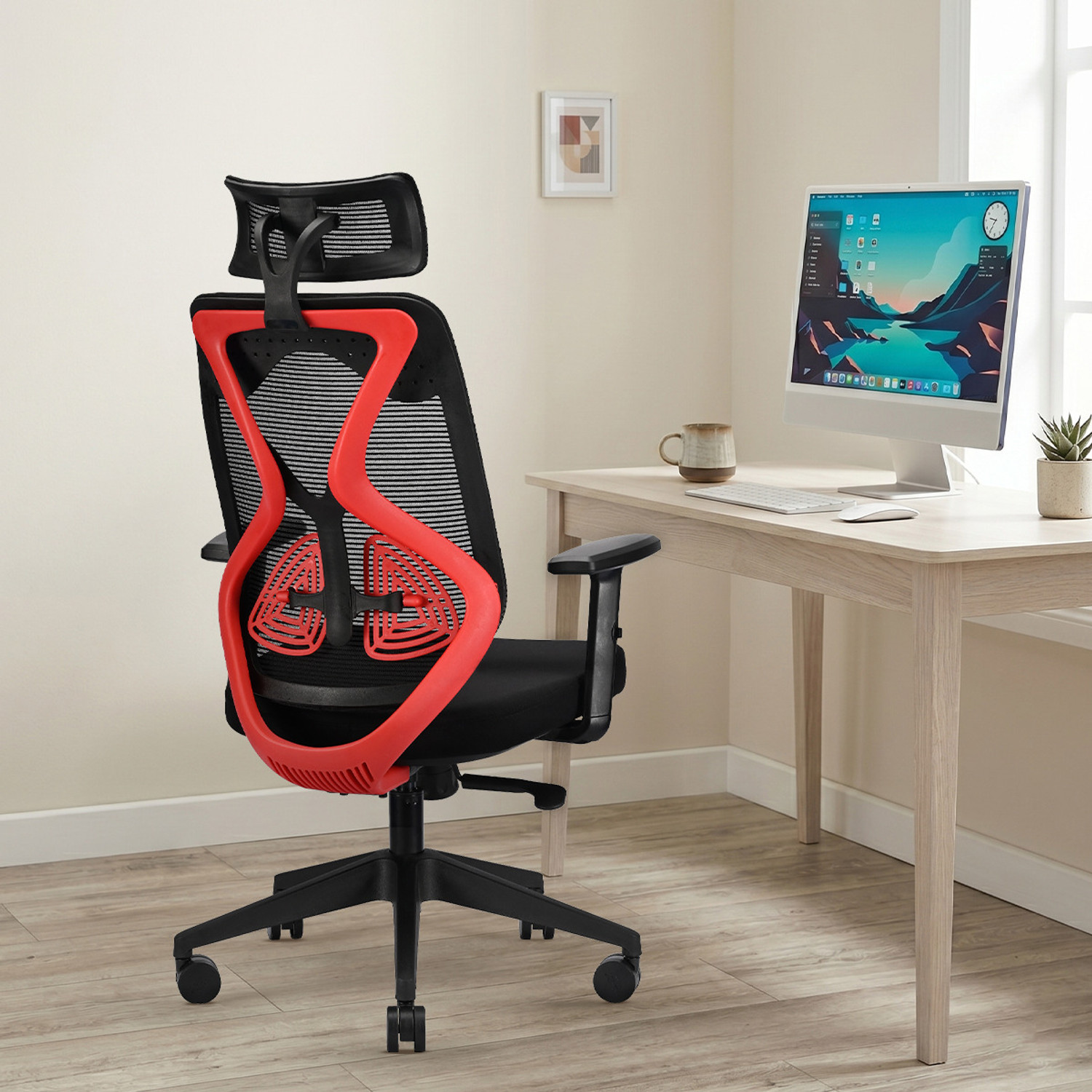 Image of IAFA Ergolux High Back Ergonomic Office Chair with Heavy Duty Metal Base Mesh Office Adjustable Arm Chair