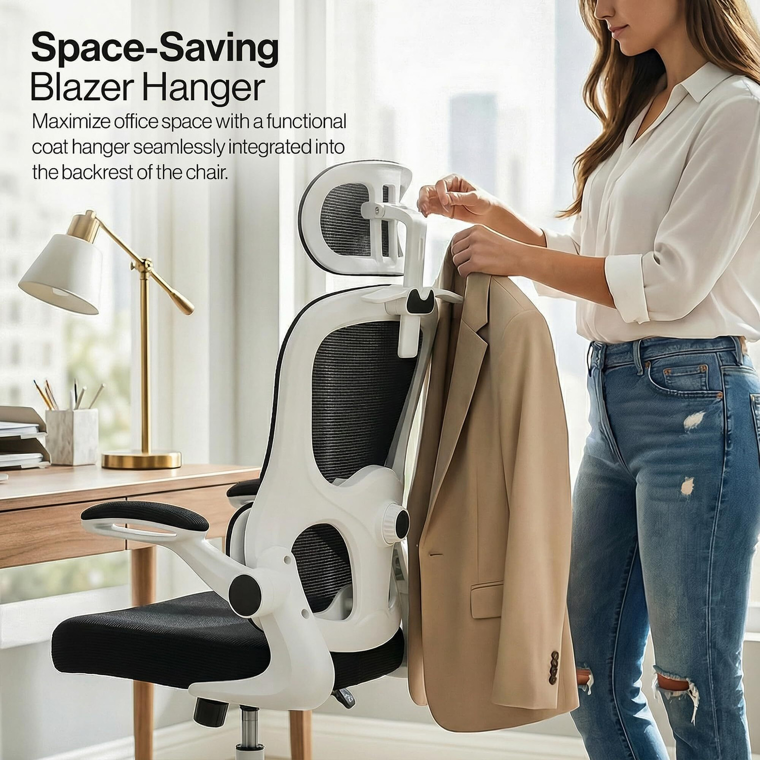 Image of Drogo Premium Ergonomic Office Chair for Work from Home, Adjustable Lumbar Support Mesh Office Executive Chair