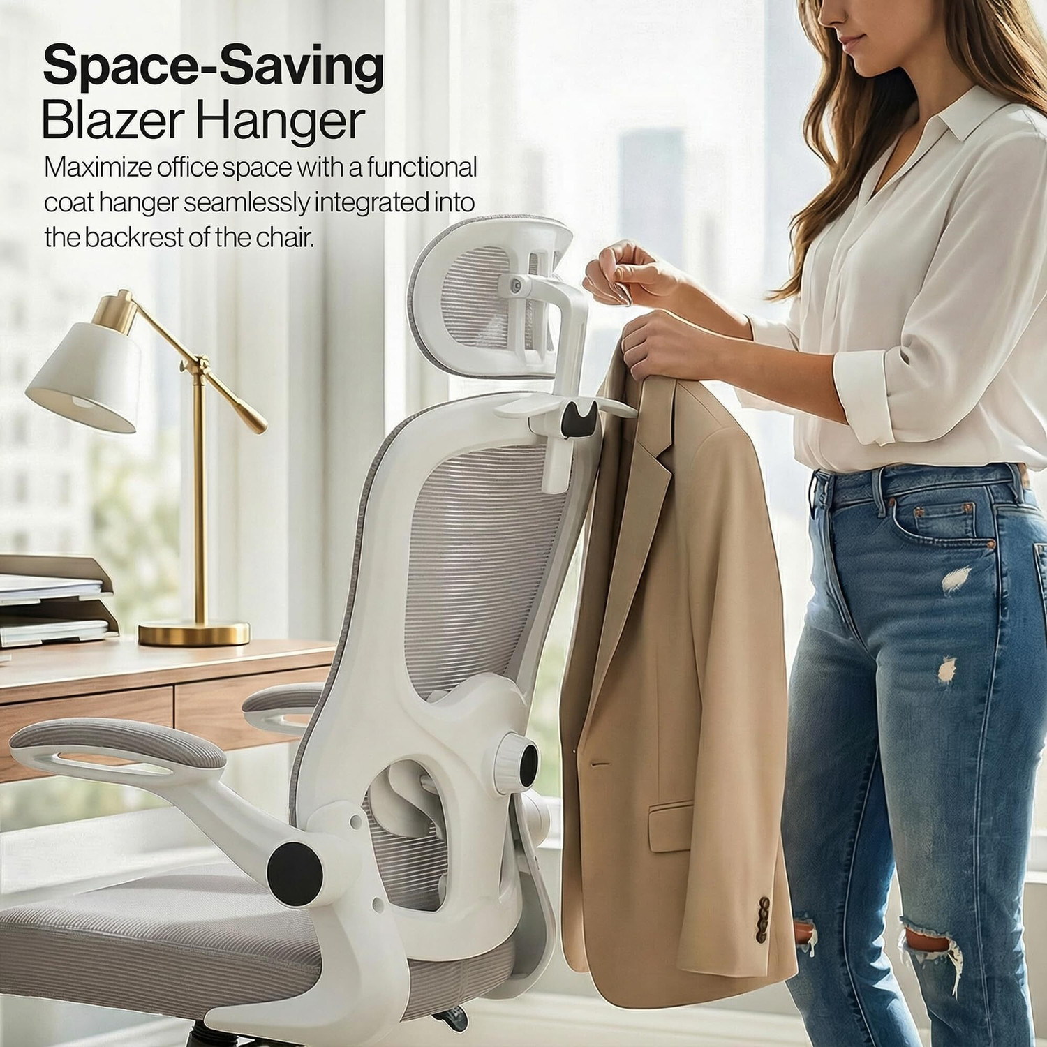 Image of Drogo Premium Ergonomic Office Chair for Work from Home, Adjustable Lumbar Support Mesh Office Executive Chair