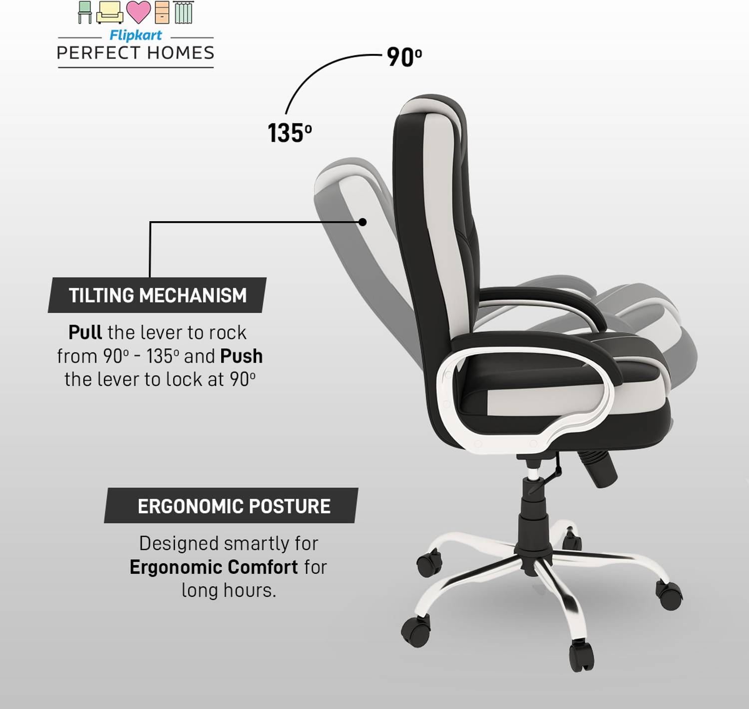 Flipkart Perfect Homes Opulon High Back Leatherette Chair - Image 5