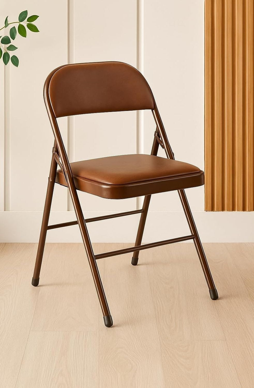 Image of DPI Metal Folding Chair Upholstered Leatherette for Space-Saving Design for Home Cotton Study Folding Chair