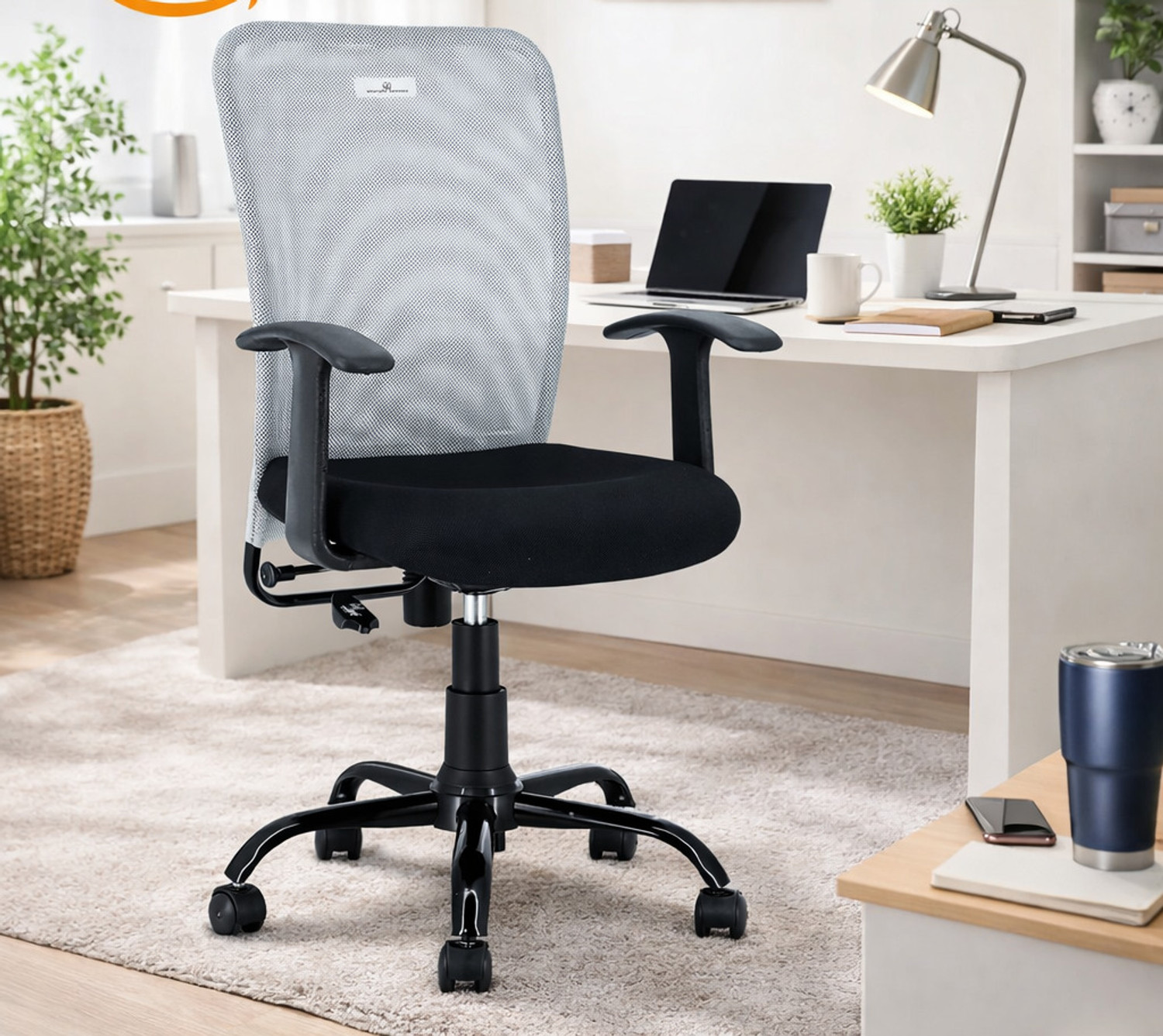Image of Newturn Sigma S1 Ergonomic Mesh Executive office metal stand with 2 Year warranty Synthetic Fiber Office Adjustable Arm Chair