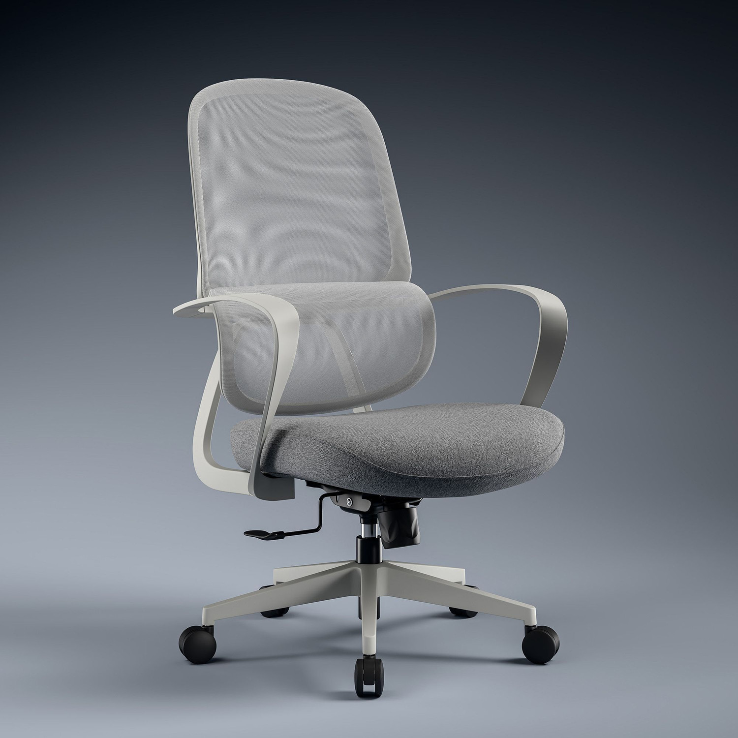 Image of GREEN SOUL Orbit Mesh Office Chair for Work|Ultra Thick Cushion|Patented Screwless Armrest Fabric Office Adjustable Arm Chair