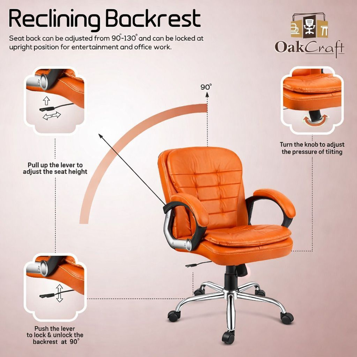 Image of Oakcraft Leatherette Office Executive Chair