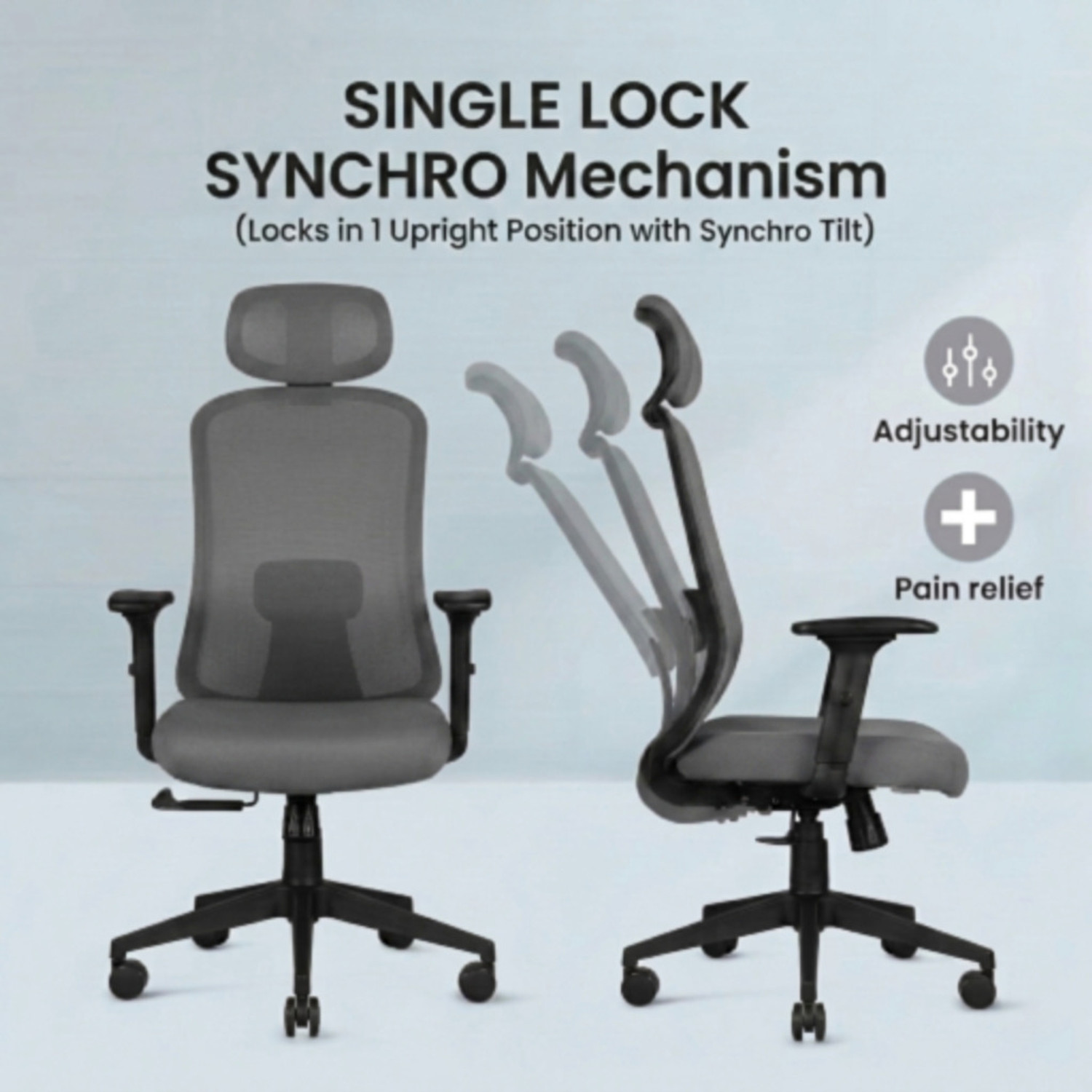 Image of ASTRIDE Mavic High Back Ergonomic Office Chair|2D Soft Armrest|BIS Certified Mesh Office Adjustable Arm Chair