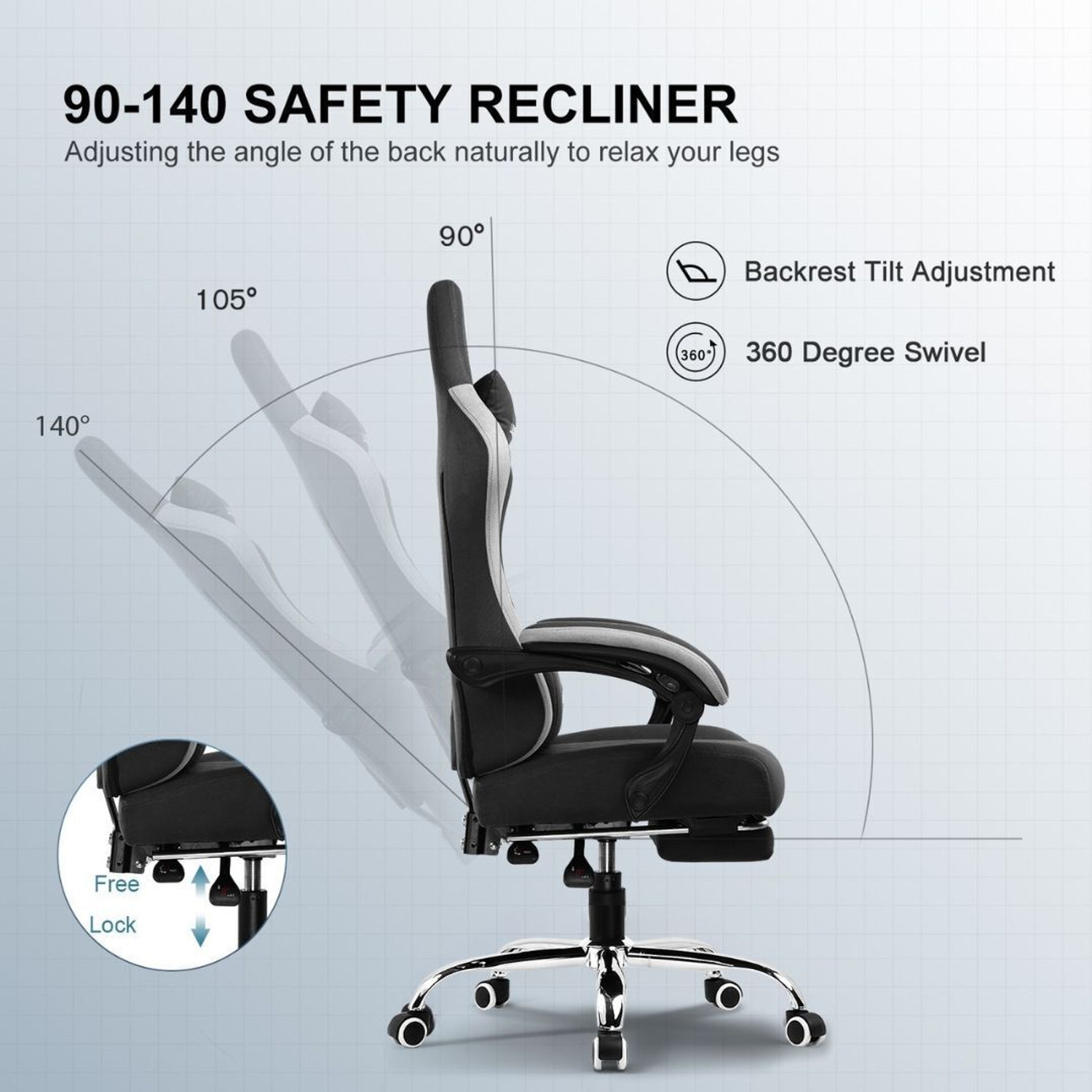 Image of GTPLAYER Leatherette Office Adjustable Arm Chair