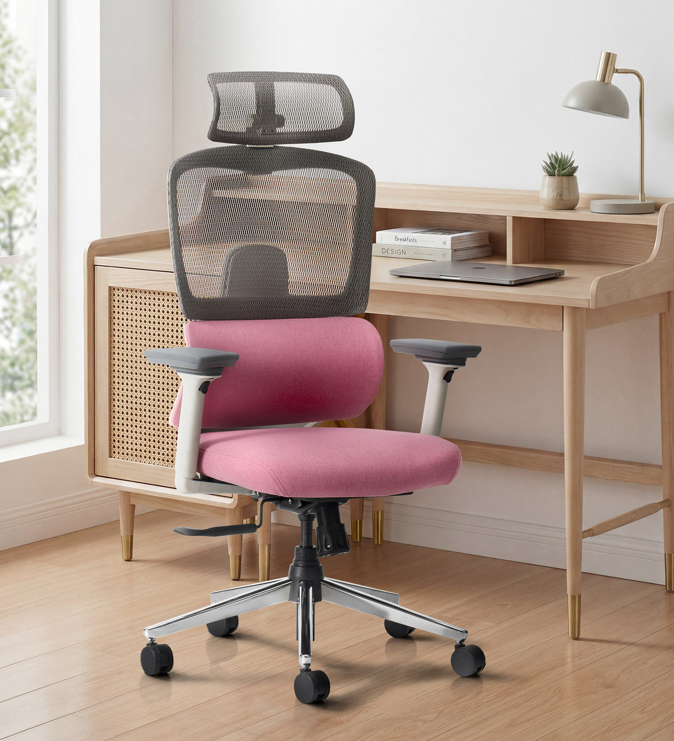 Image of Aasana By Pepperfry Sama Office Chair with 4D Armrests | Multi-lock | Lumbar Support Mesh Office Adjustable Arm Chair