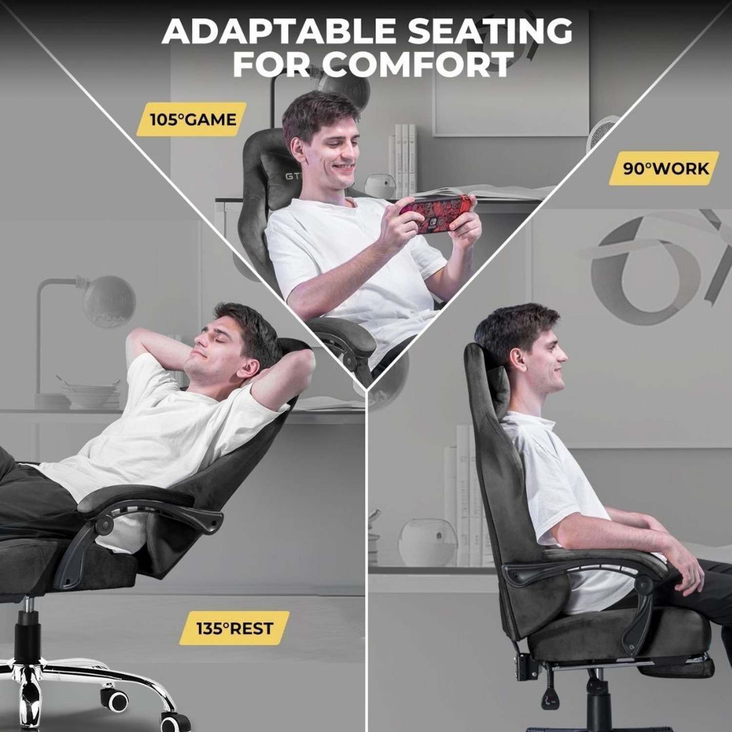 Image of GTPLAYER Leatherette Office Adjustable Arm Chair