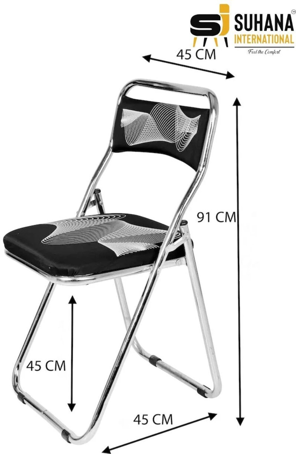 Image of suhana group black chair Fabric Study Folding Chair