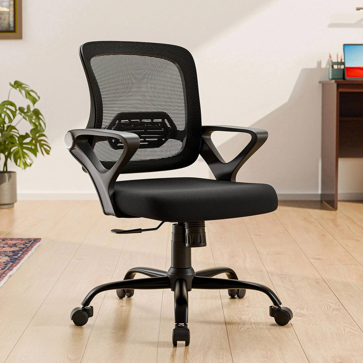 GREEN SOUL Pebble Mid Back Ergonomic|Home, Office, WFH|Moulded Foam|Extra Comfort Mesh Office Adjustable Arm Chair