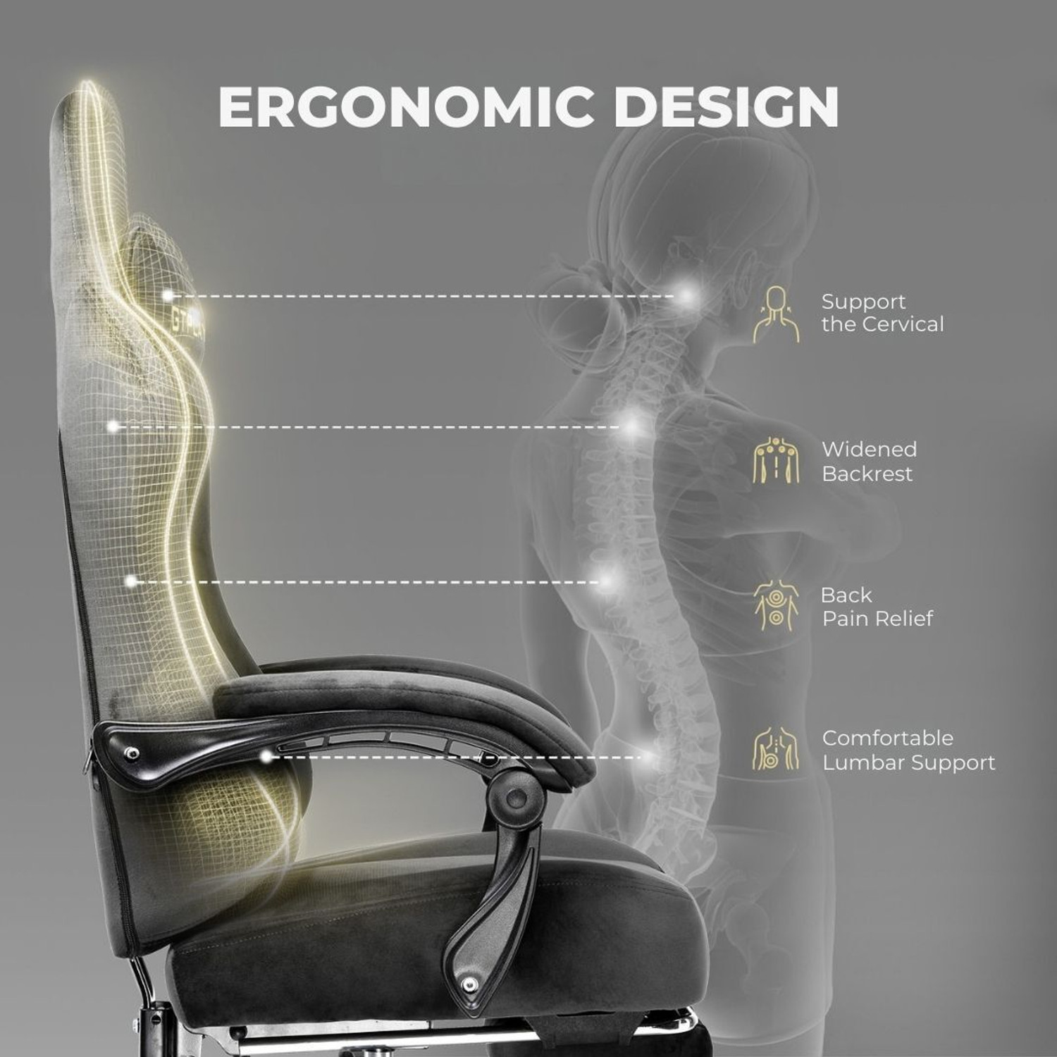 Image of GTPLAYER Leatherette Office Adjustable Arm Chair