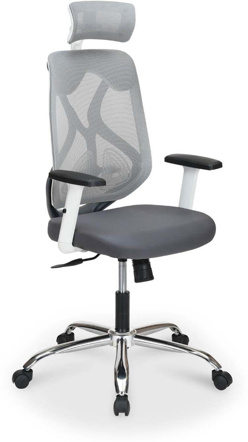 Image of Nilkamal Verona High Back Office Chair|Mild Steel Chrome Base, Lumbar Support|Desk Chair| Fabric Office Arm Chair