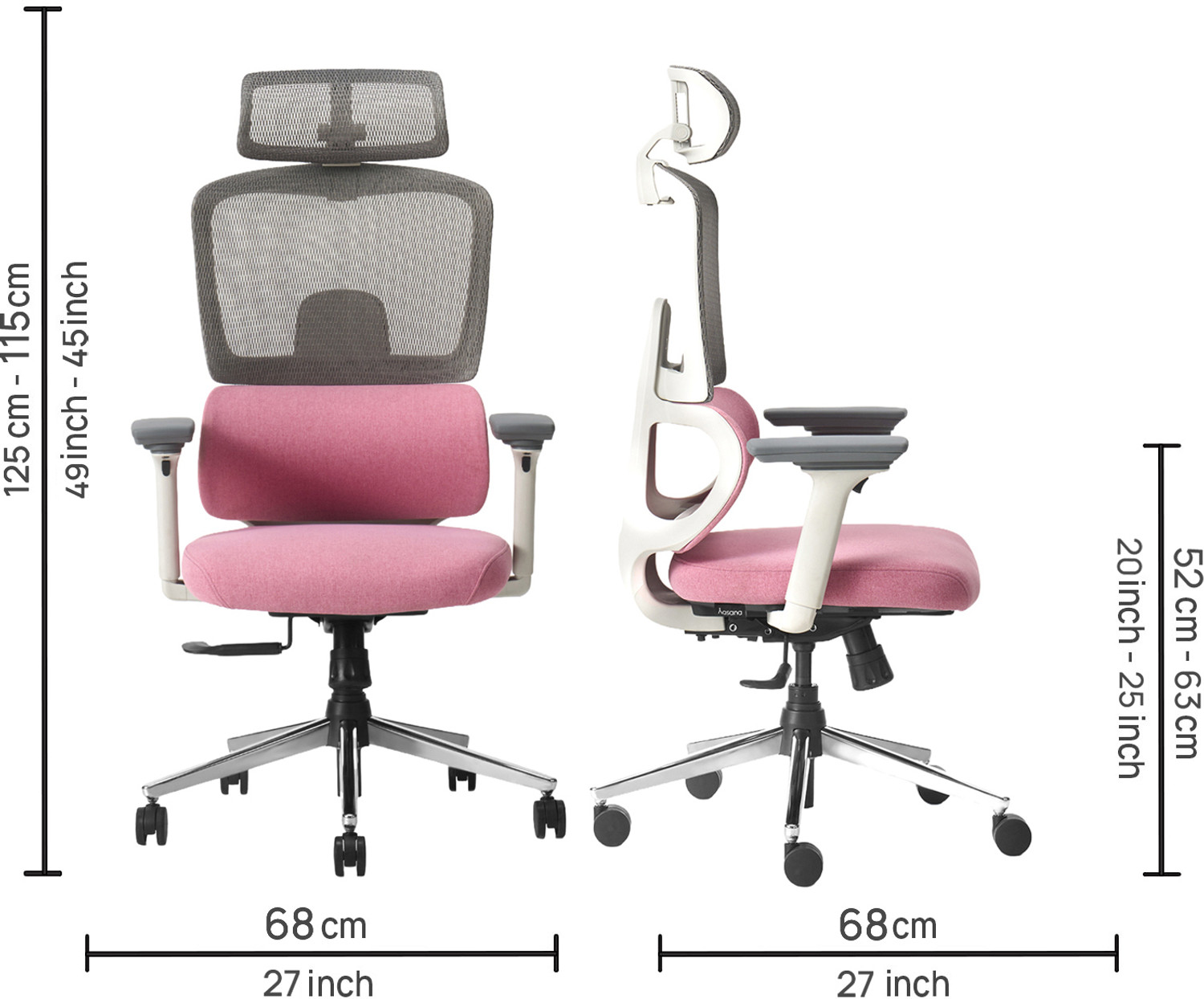 Image of Aasana By Pepperfry Sama Office Chair with 4D Armrests | Multi-lock | Lumbar Support Mesh Office Adjustable Arm Chair