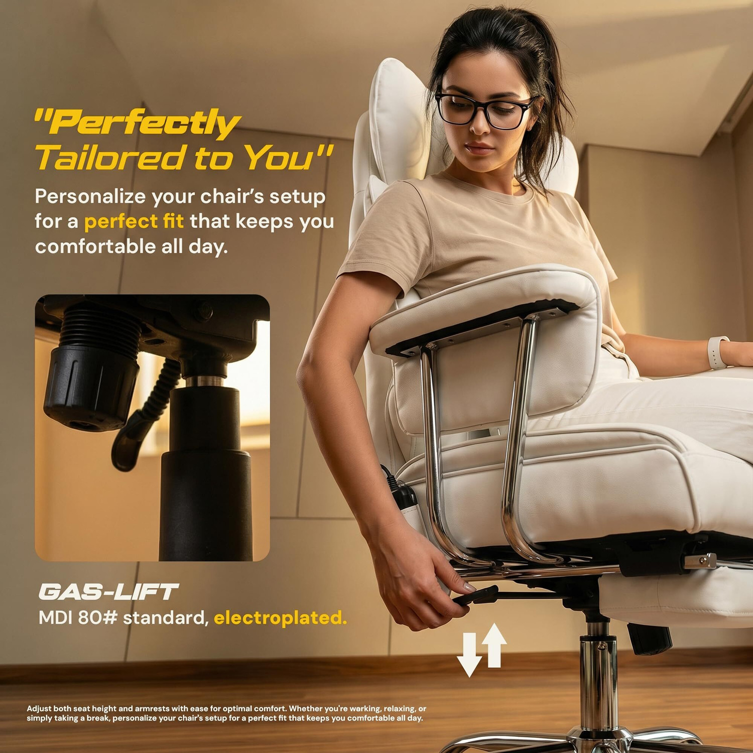 Image of Drogo Massage Computer Office Chair with PU Leather & 150Reclining Leather Office Executive Chair