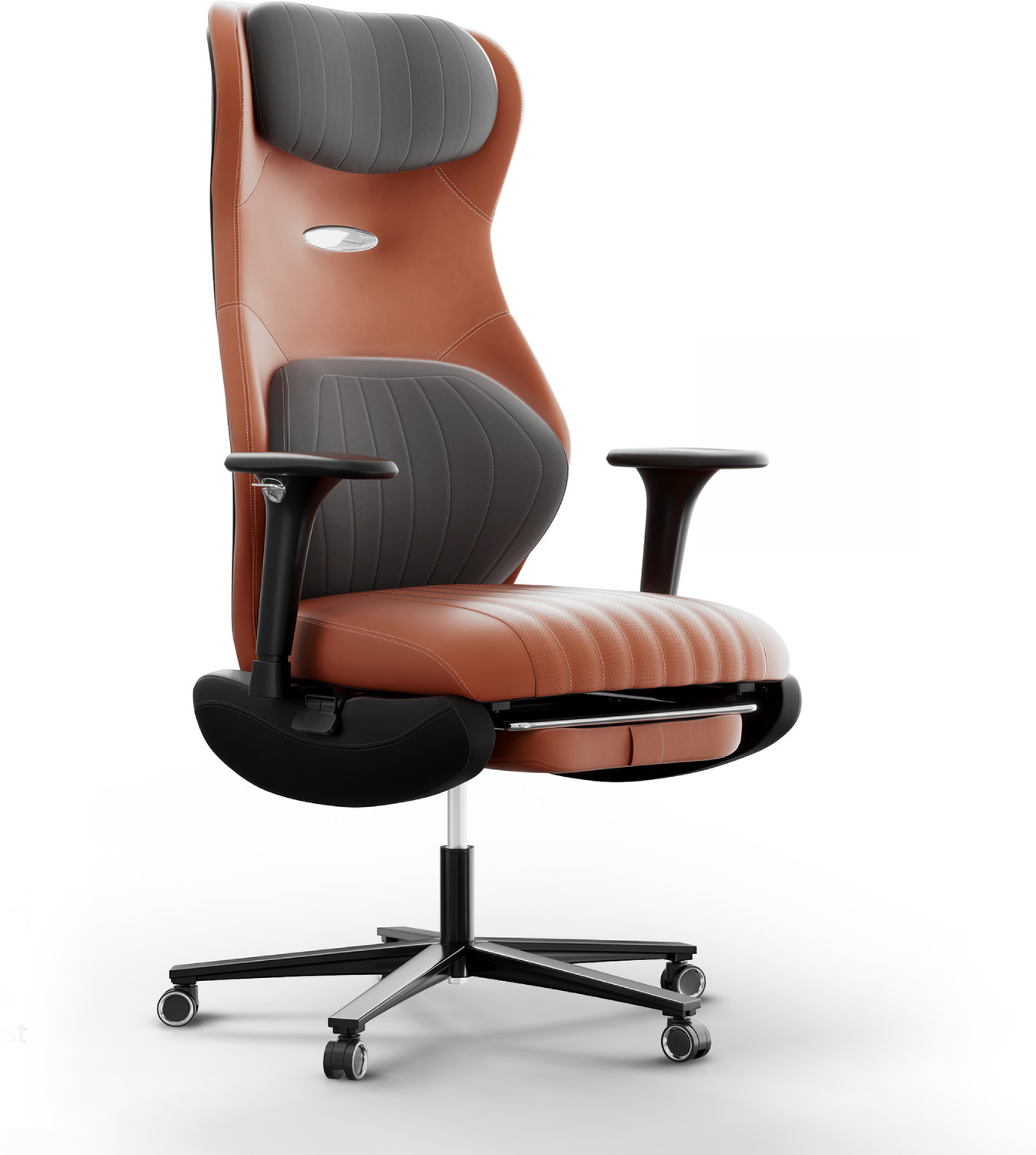 Image of Frido Premium ErgoLuxe Executive Office Chair | Lumbar Support | 3D Adjustable Armrest Leather Office Executive Chair