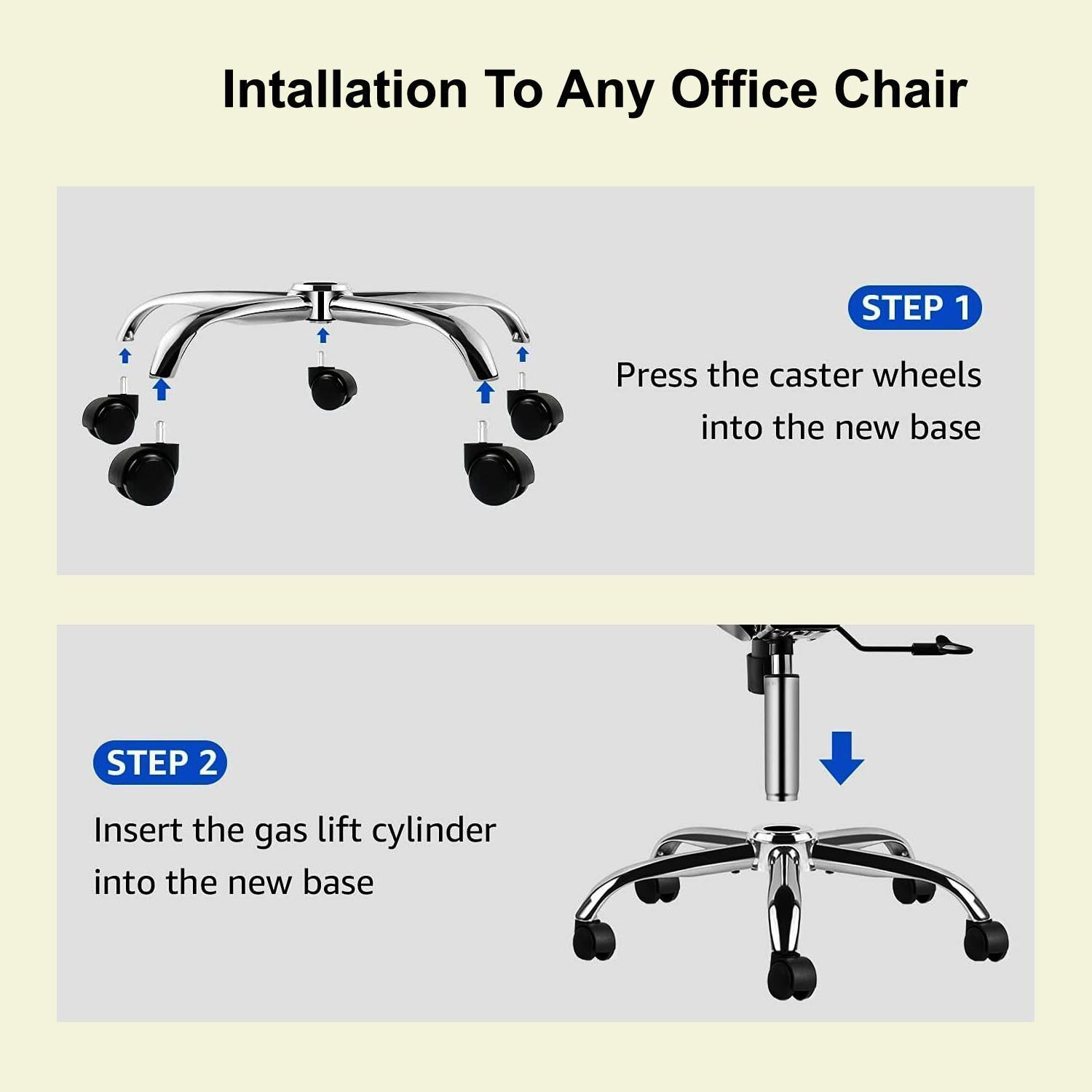 Image of MAESTRO 26 Inch Chrome Base for Revolving Chair Steel Chrome (Spider) Base Wheel NA Office Adjustable Arm Chair