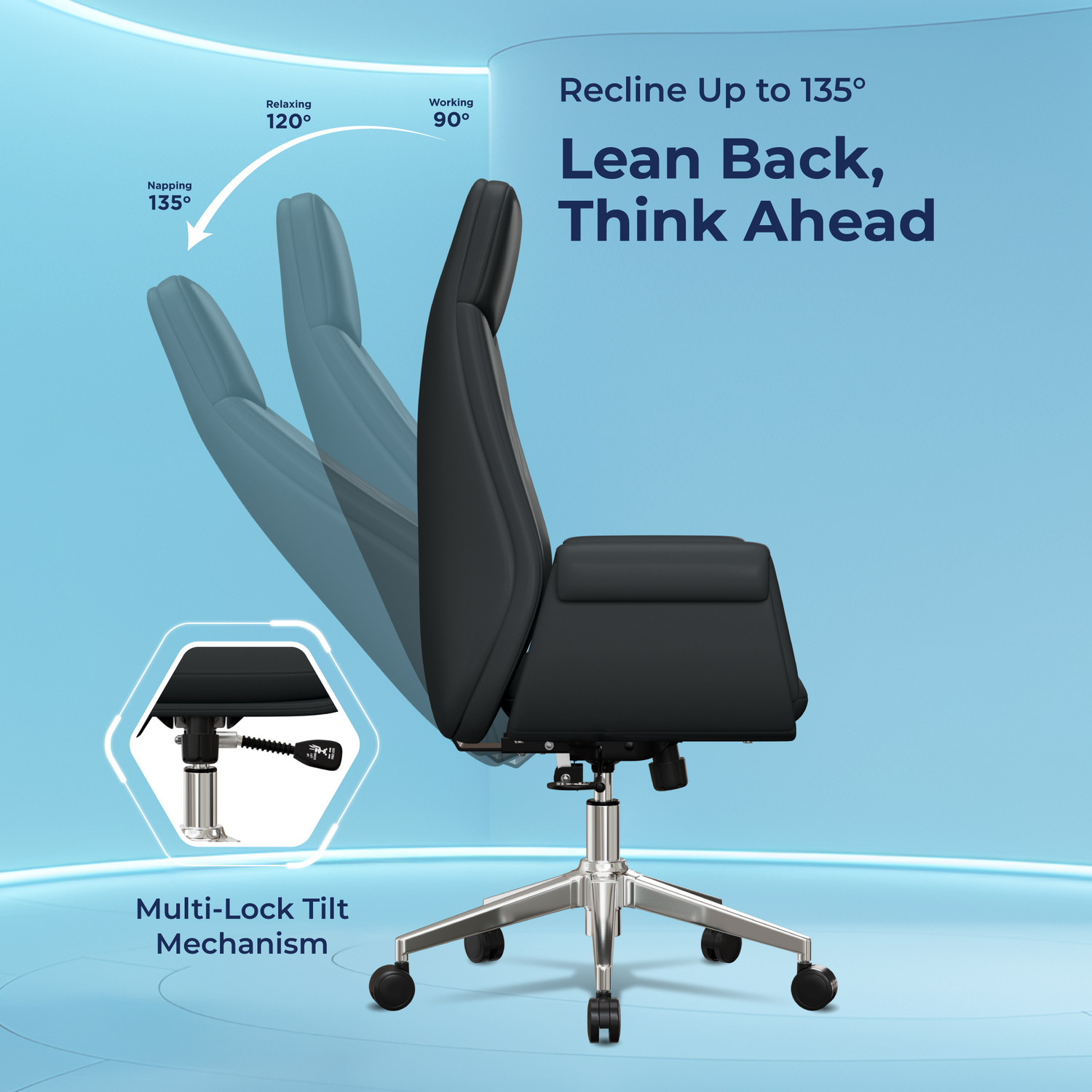 Image of The Sleep Company SmartGRID Aura Leatherette Office Executive Chair