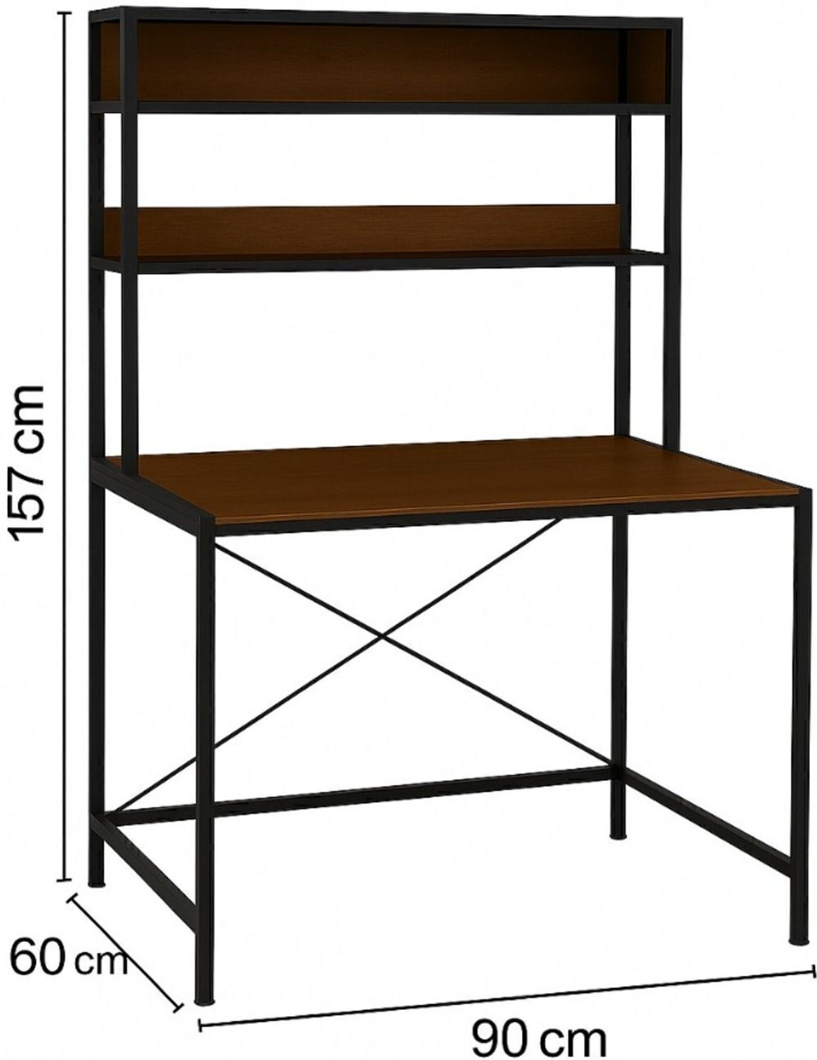 Image of House Of Akasha 3Tier Wooden Office Table Office Desk Computer Table L*90 B*60 H*157cm Engineered Wood Multipurpose Table