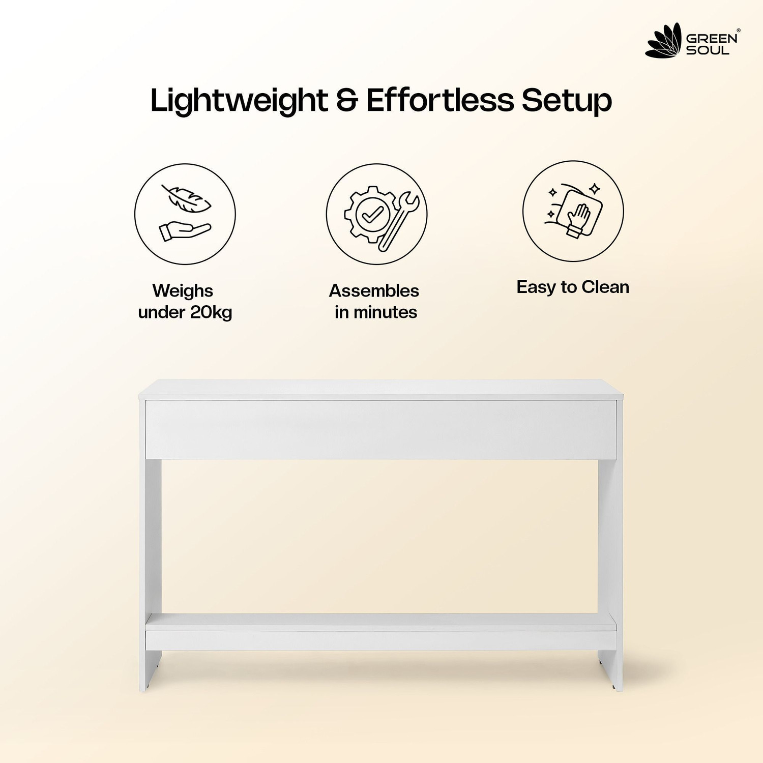 Image of GREEN SOUL Seine Study Table for Home & Office |120cm IS-3087 Certified Engineered Wood Study Table
