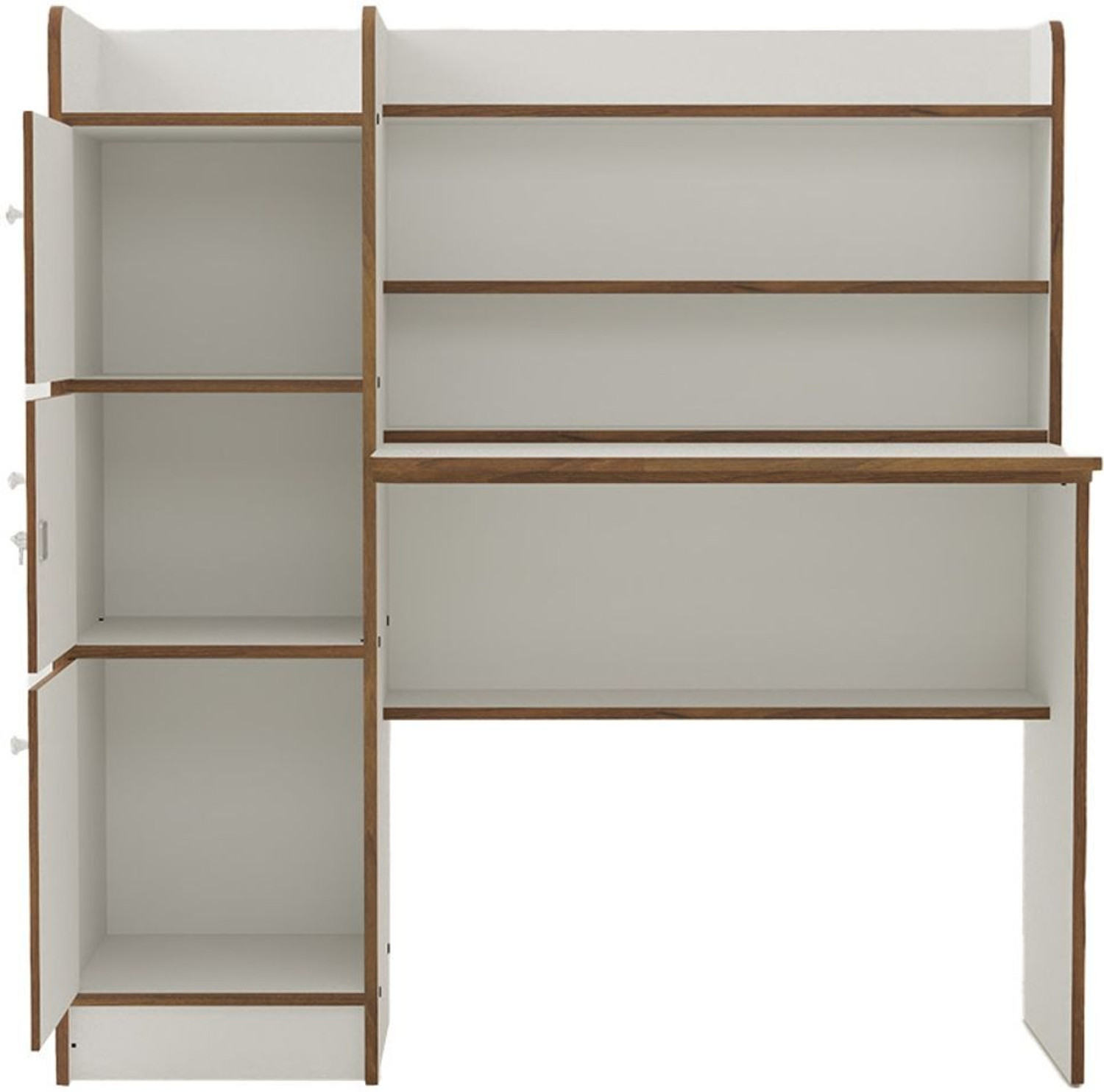 Image of neuspace Phoenix 3 Door Study Table with Storage Shelves & Cabinets Engineered Wood Study Table