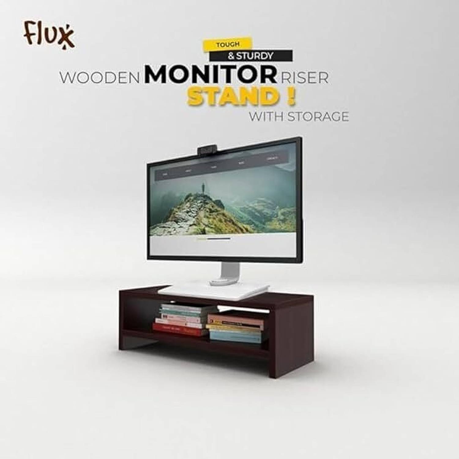Flux FX551 Wooden Laptop Stand Compatible with Universal Laptops