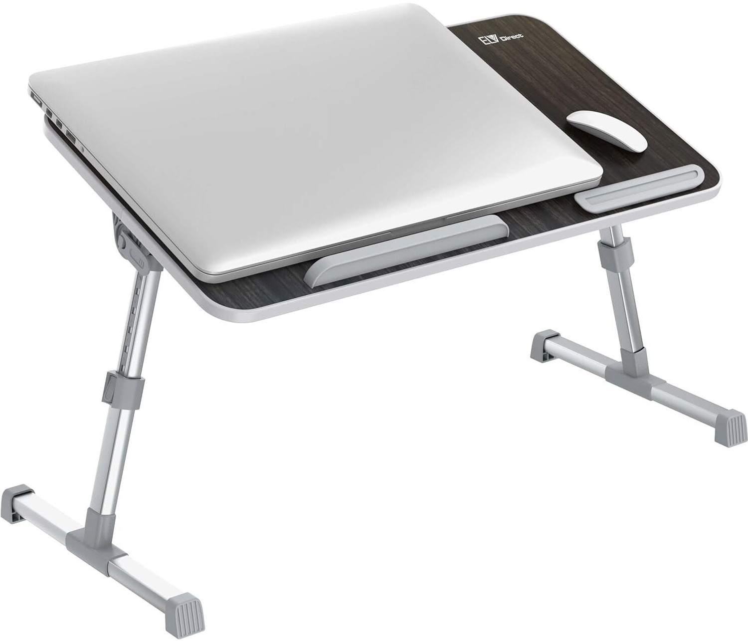 Image of ELV DIRECT Adjustable Laptop Bed Table with Foldable Legs for Bed, Sofa, Couch and Floor Wood Portable Laptop Table