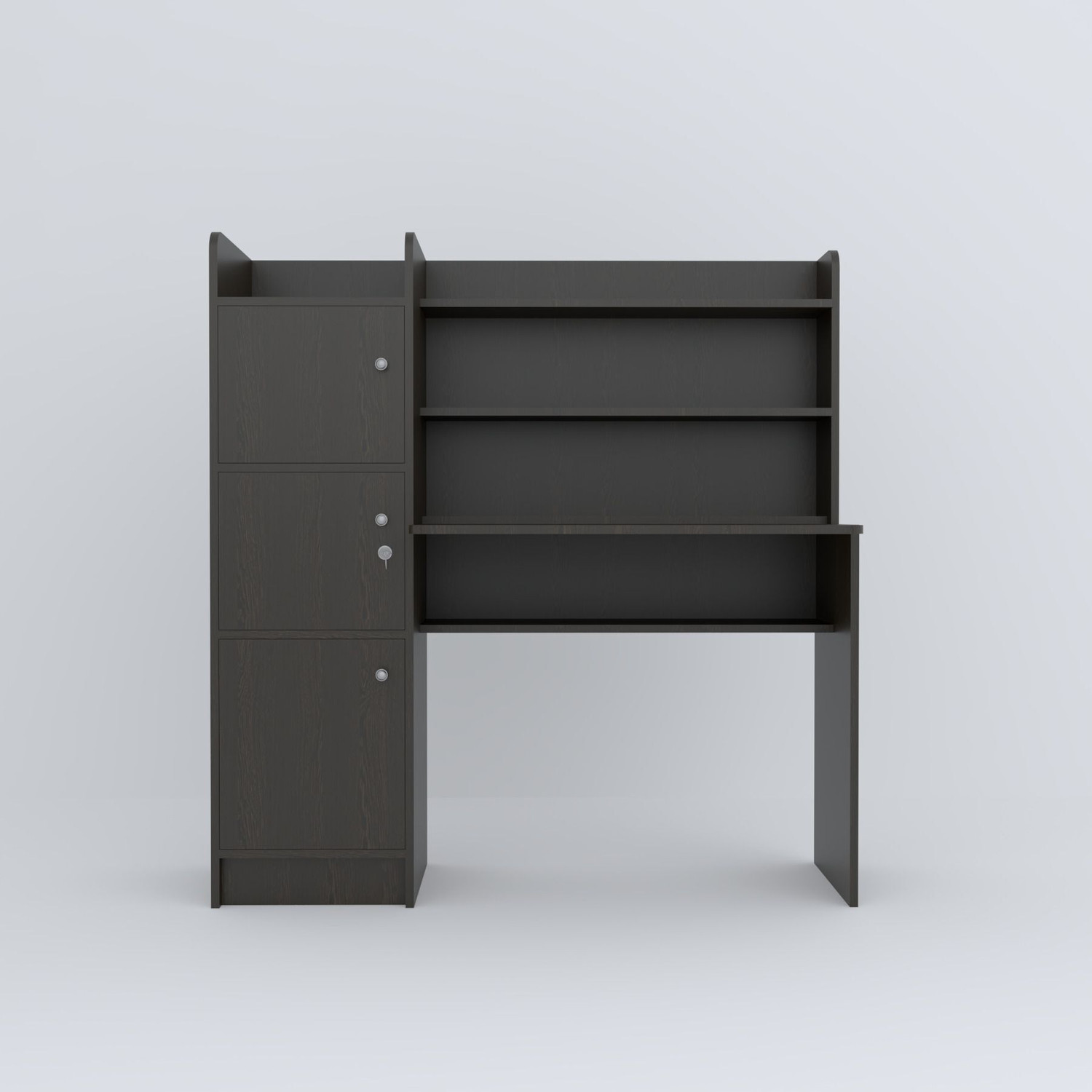 Image of neuspace Phoenix 3 Door Study Table with Storage Shelves & Cabinets Engineered Wood Study Table