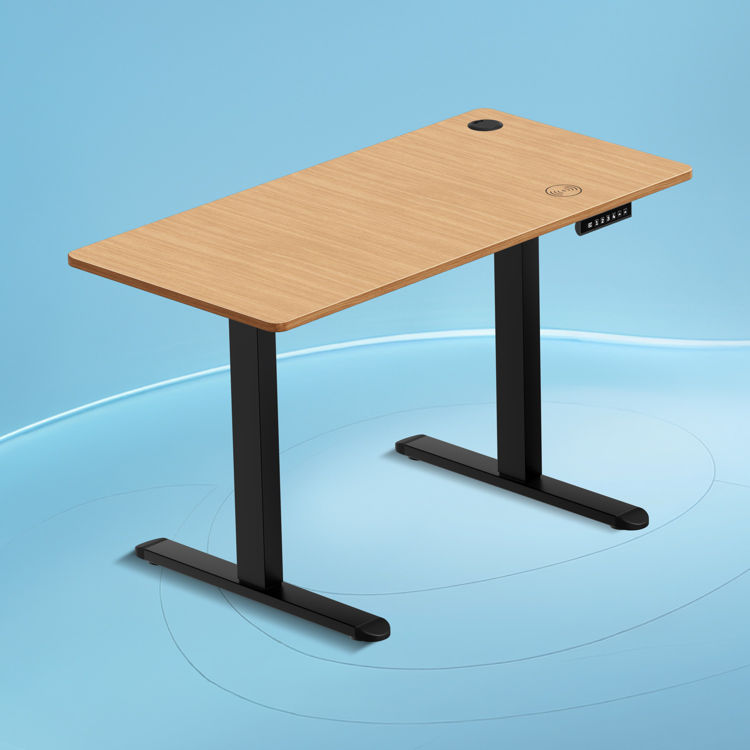 Image of The Sleep Company AeroPro Electrical Adjustable Desk 1200x600x700 | Sit-Stand Ergonomic Table | Engineered Wood Office Table
