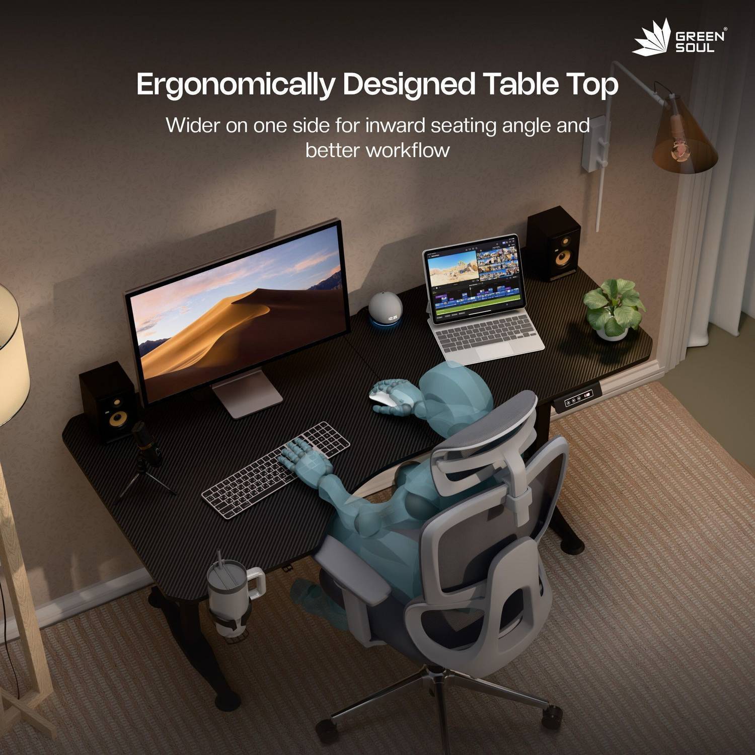 GREEN SOUL Trigger 2.0 Electric Height Adjustable Table - Image 3