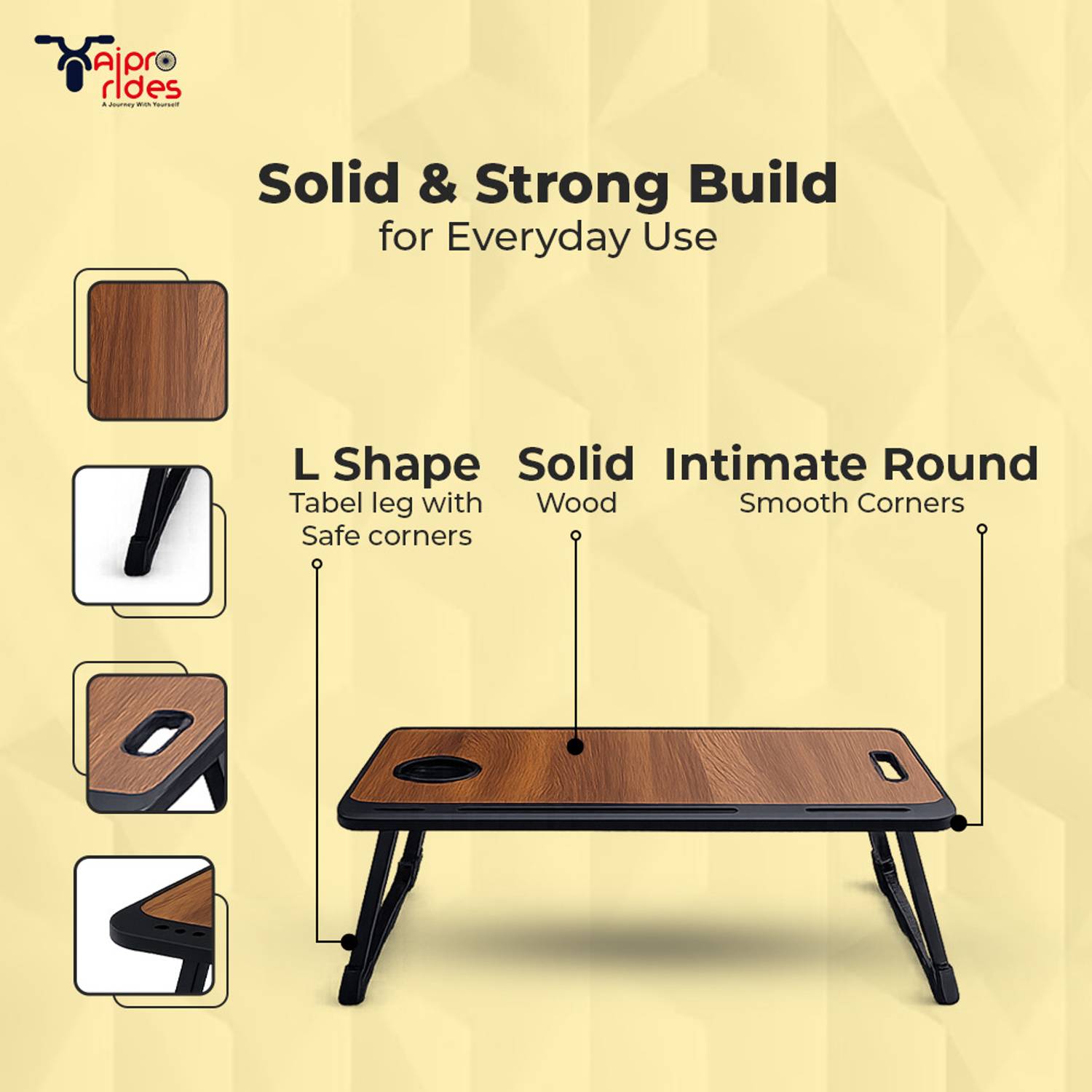 XAIPRO Wood Portable Laptop Table (Finish Color - Wood dark, DIY(... more