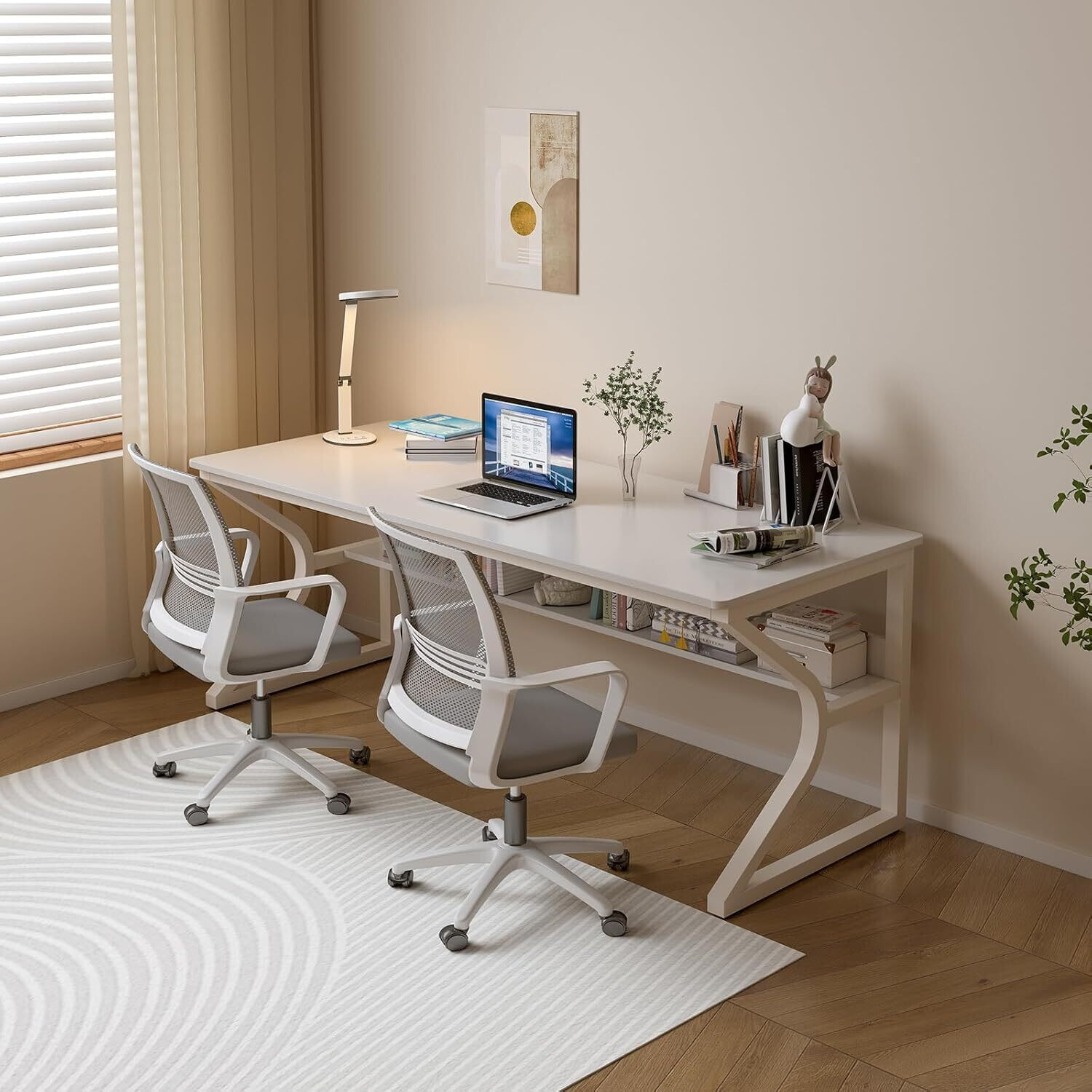 Image of TEKAVO Kynes White-120 Engineered Wood Multipurpose Table