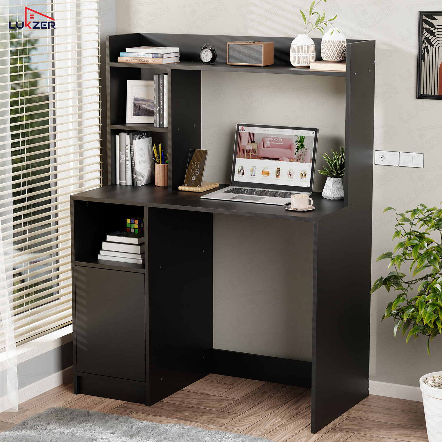 LUKZER Office & Study Table (ST-009) Engineered Wood Multipurpose Table ...