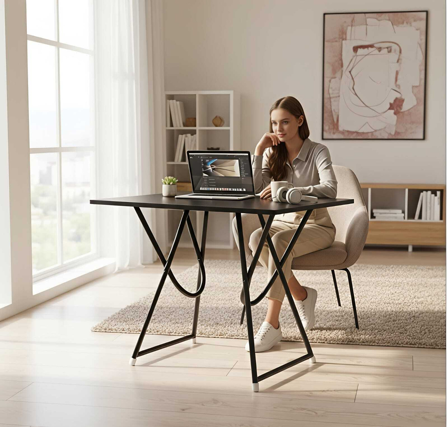 Image of FURNiMAN Fold Space Saver Folding Study Tabile Ironing Board
