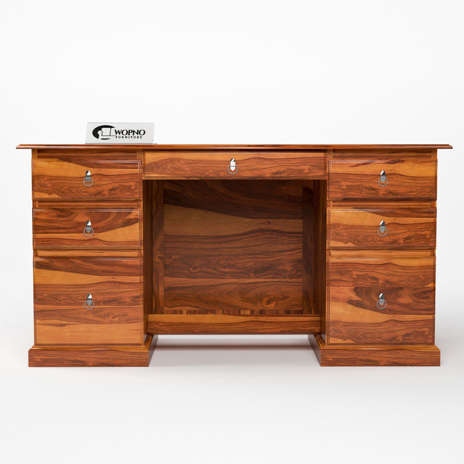 Image of Wopno Furniture Sheesham Wooden Study Table & Desk with Drawer for Home and Office Solid Wood Study Table