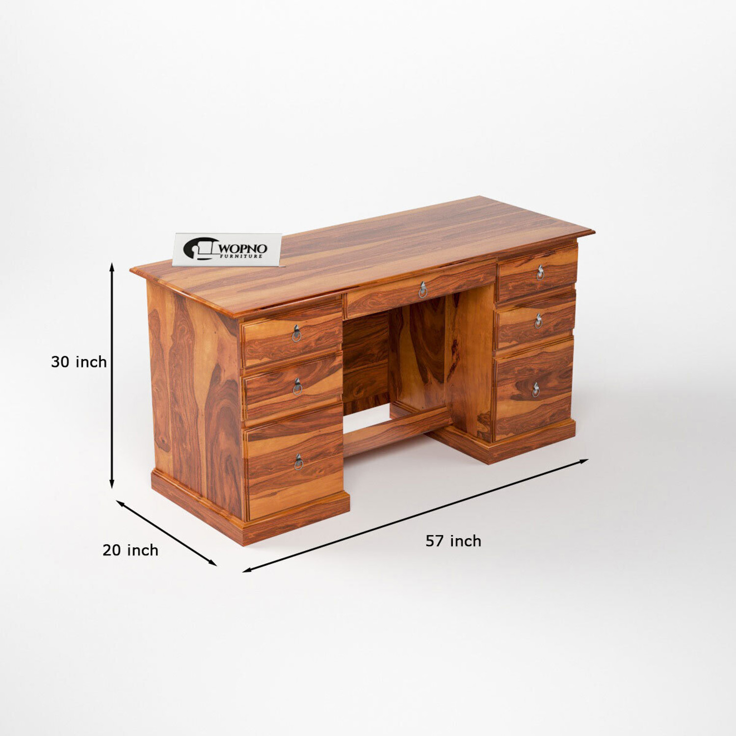 Image of Wopno Furniture Sheesham Wooden Study Table & Desk with Drawer for Home and Office Solid Wood Study Table