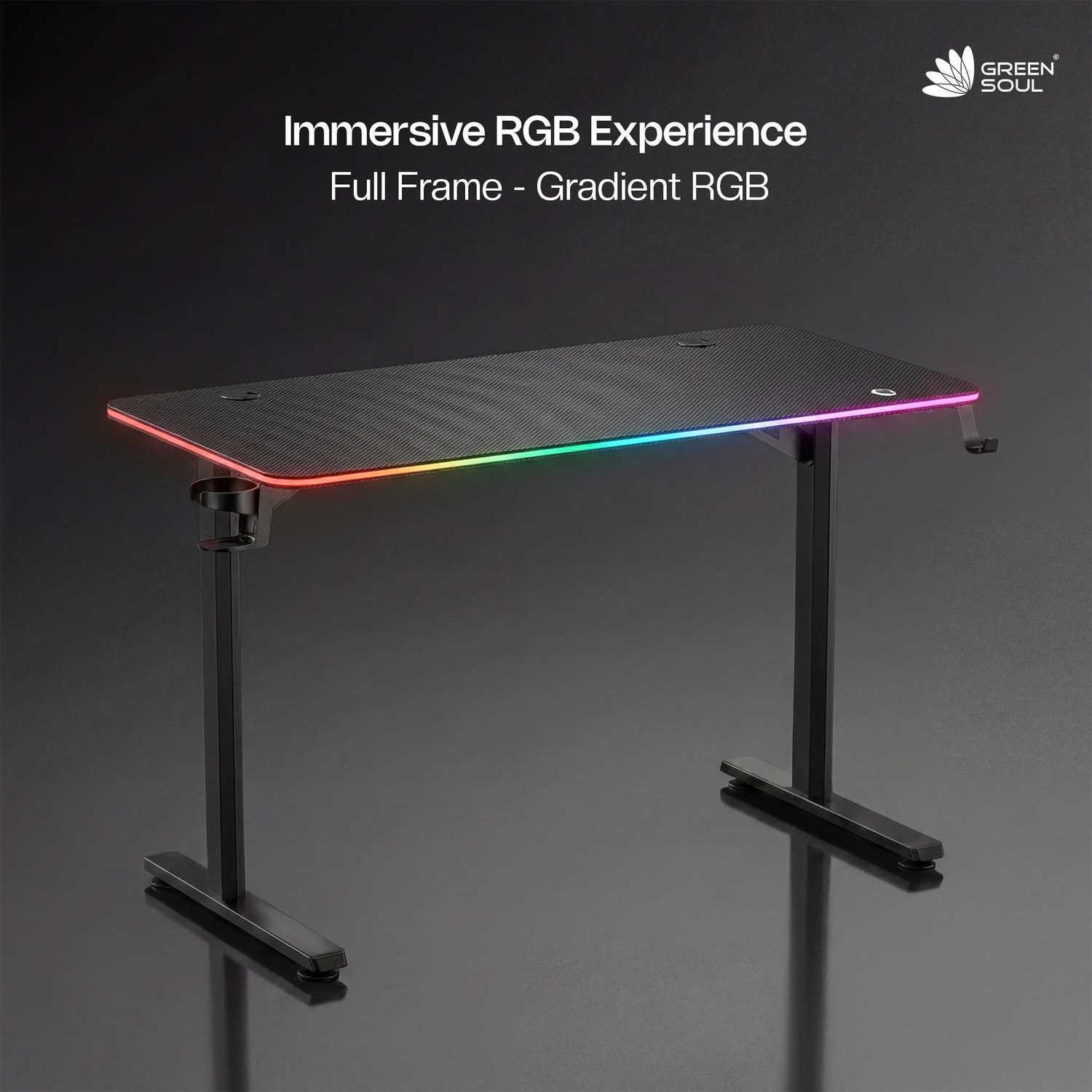 Image of GREEN SOUL Blaze X Smart Gaming Table|18mm Thick Top|Full Frame RGB (1200 x 600 Top) Engineered Wood Multipurpose Table