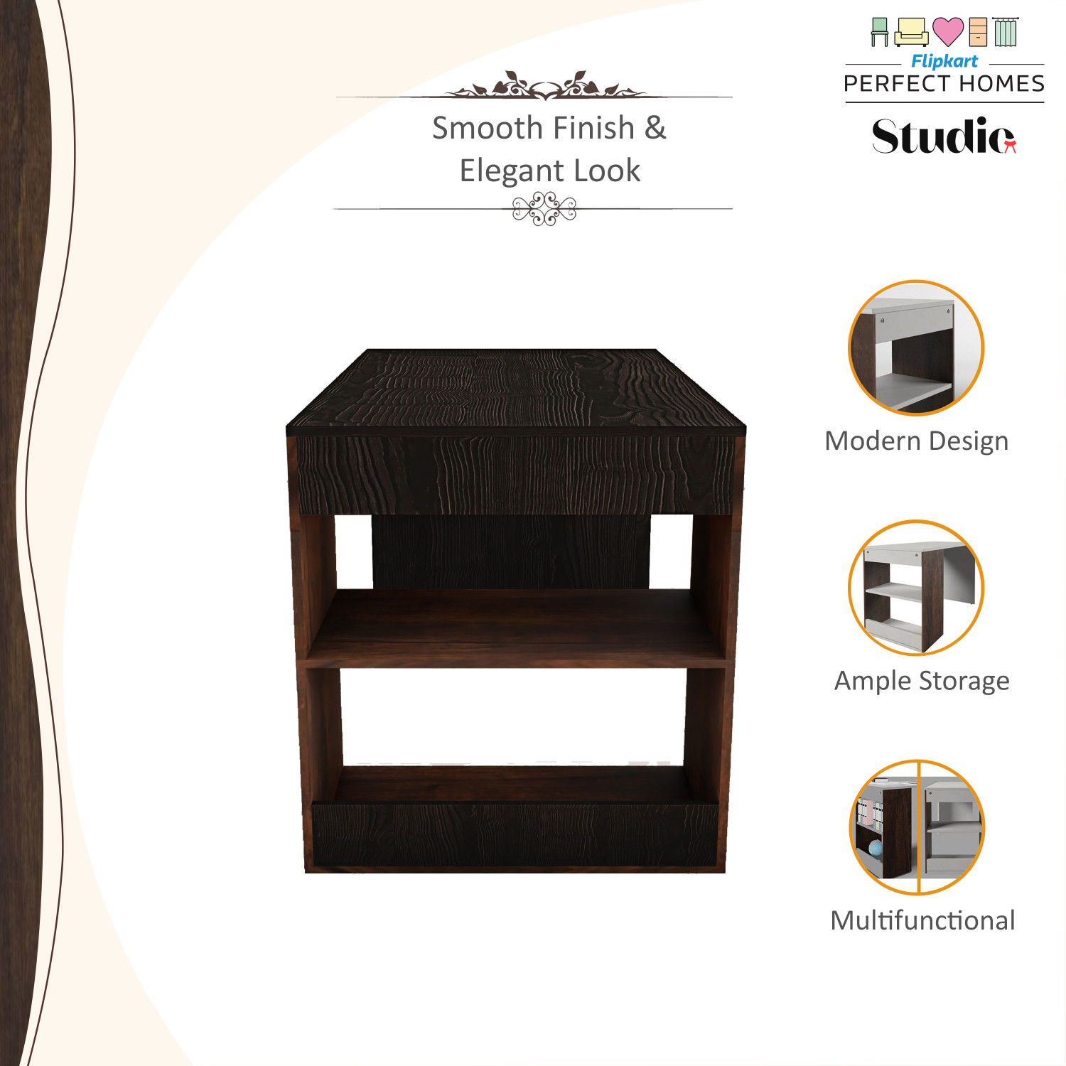 Image of Flipkart Perfect Homes Studio Augustine Dual Tone Engineered Wood Study Table